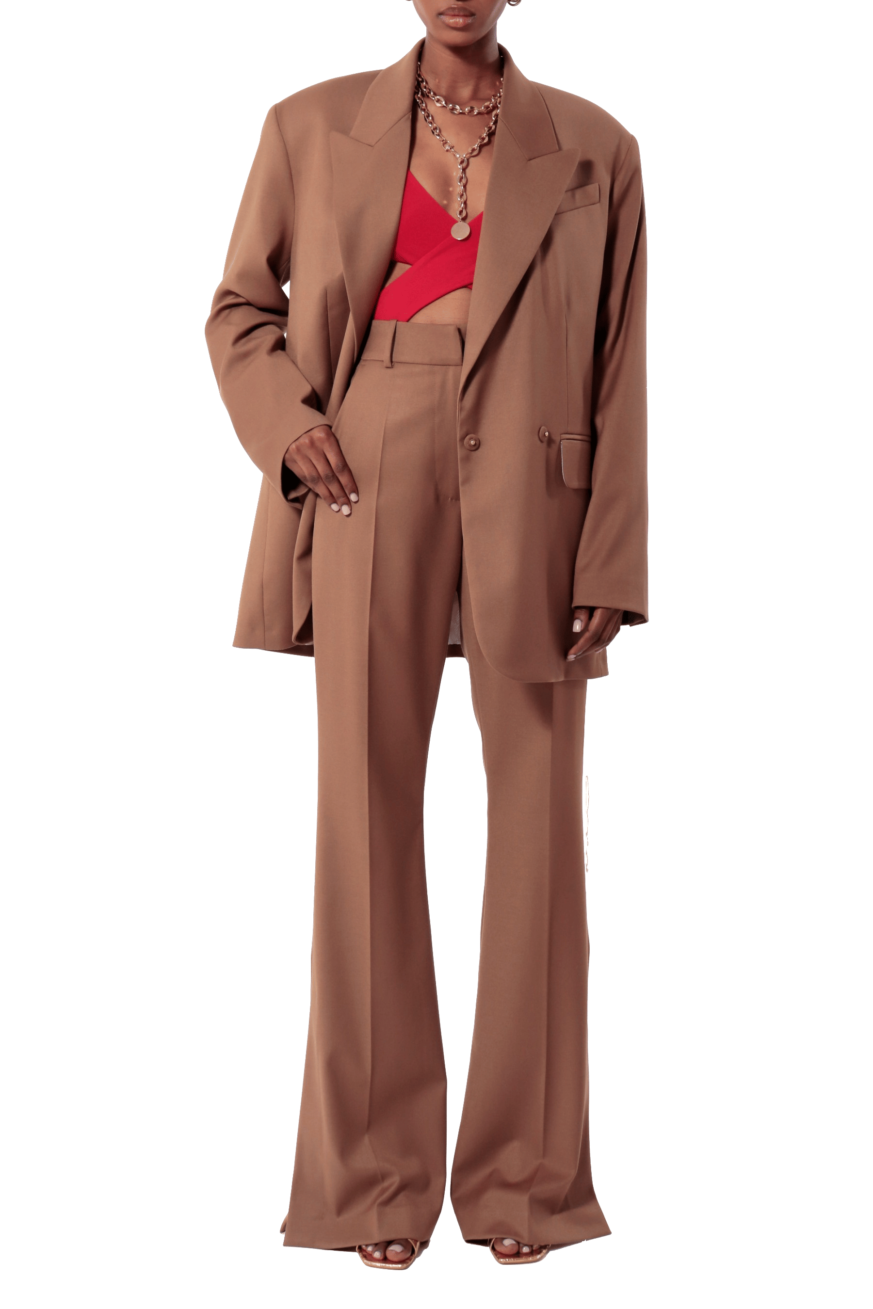 Blair Camel Brown Blazer made by HALEWSKI