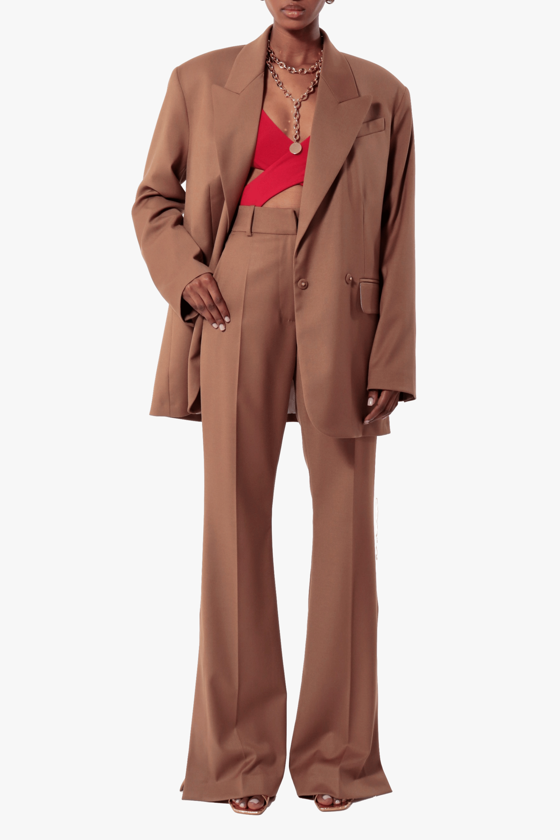 Blair Camel Brown Blazer made by HALEWSKI