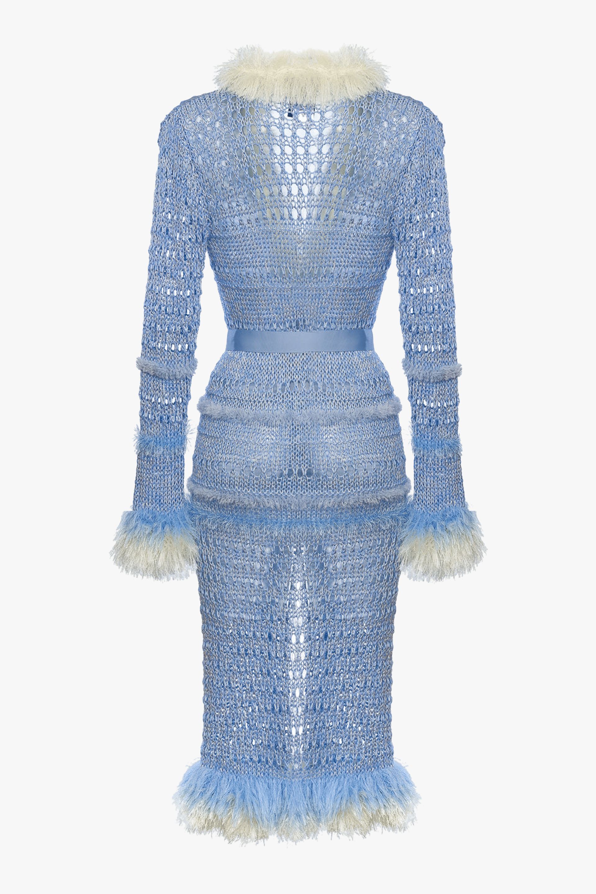 Baby Blue Rose Handmade Knit Dress-Cardigan made by ANDREEVA