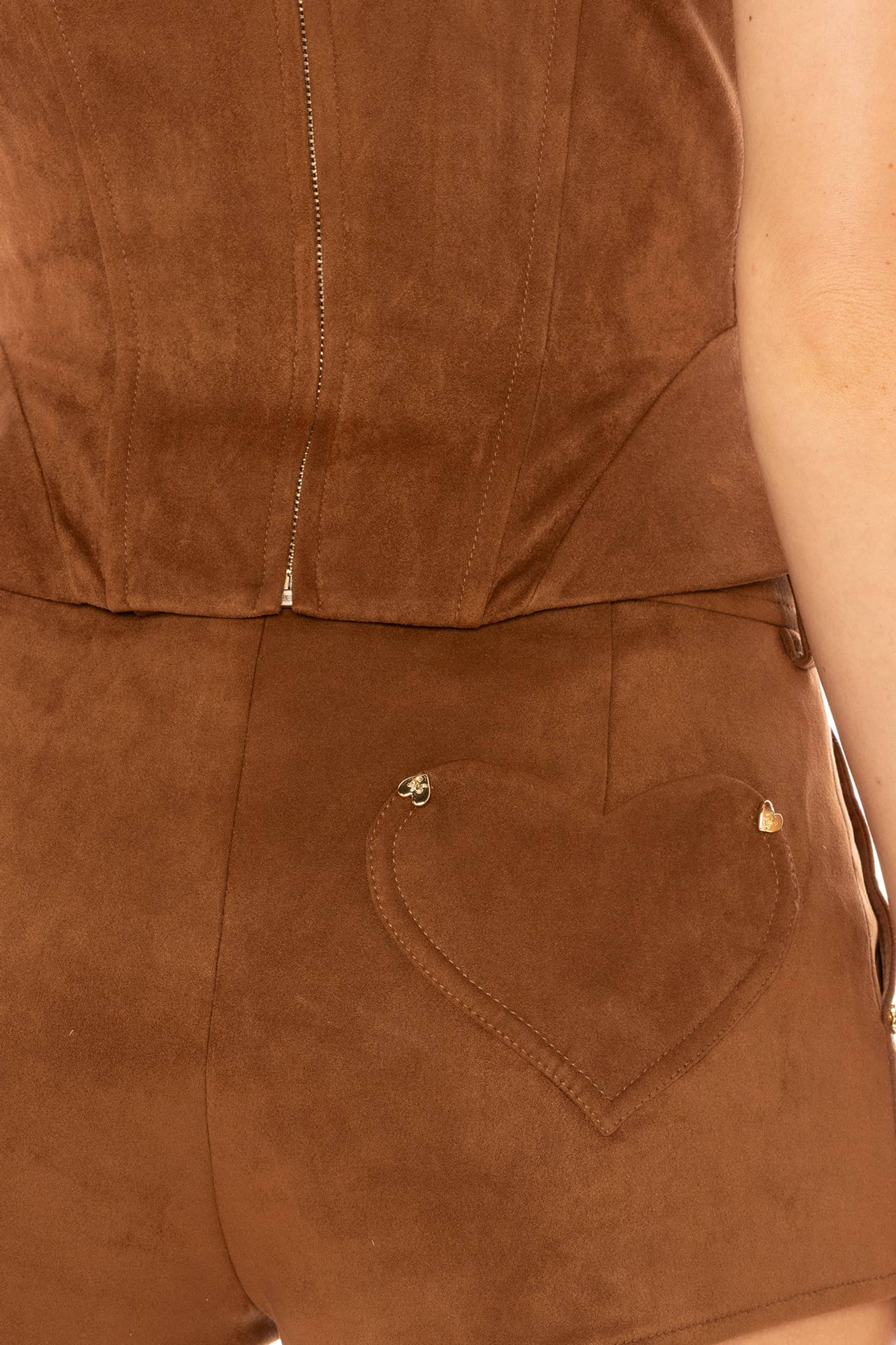 Sienna Suede Shorts (Brown) made by Nana Jacqueline