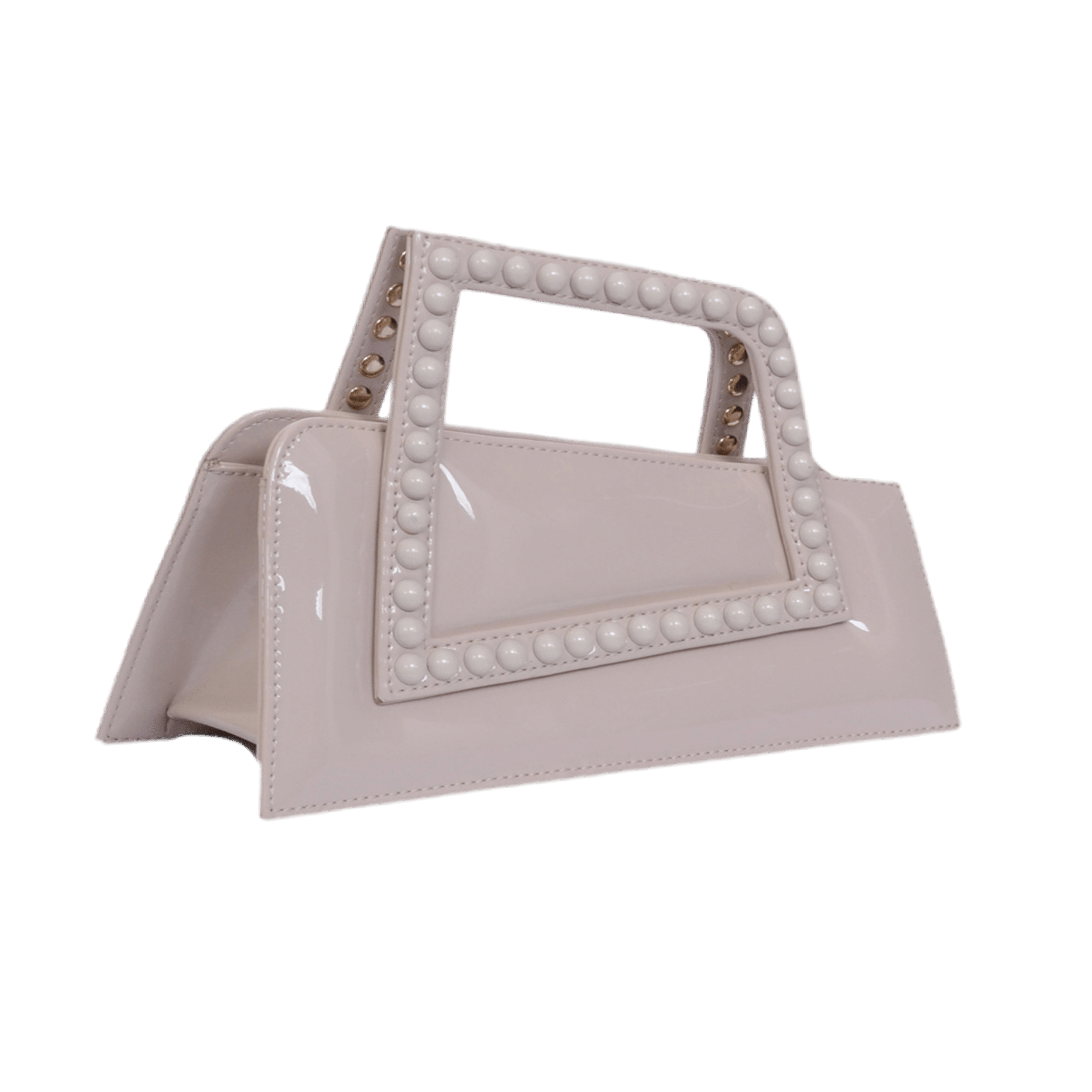 Jalila - Patent Beige - Top Handle Bag made by ALIEL