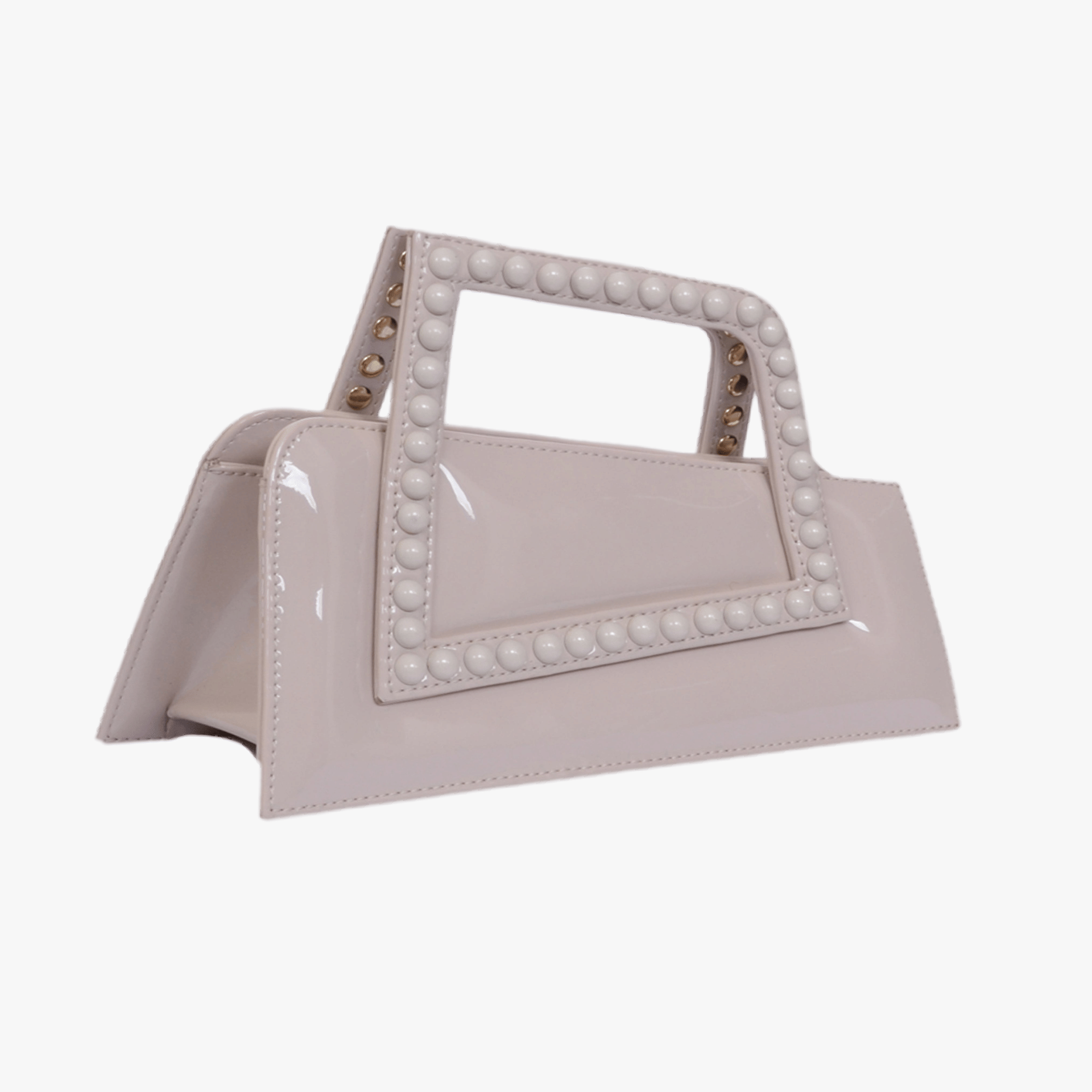 Jalila - Patent Beige - Top Handle Bag made by ALIEL