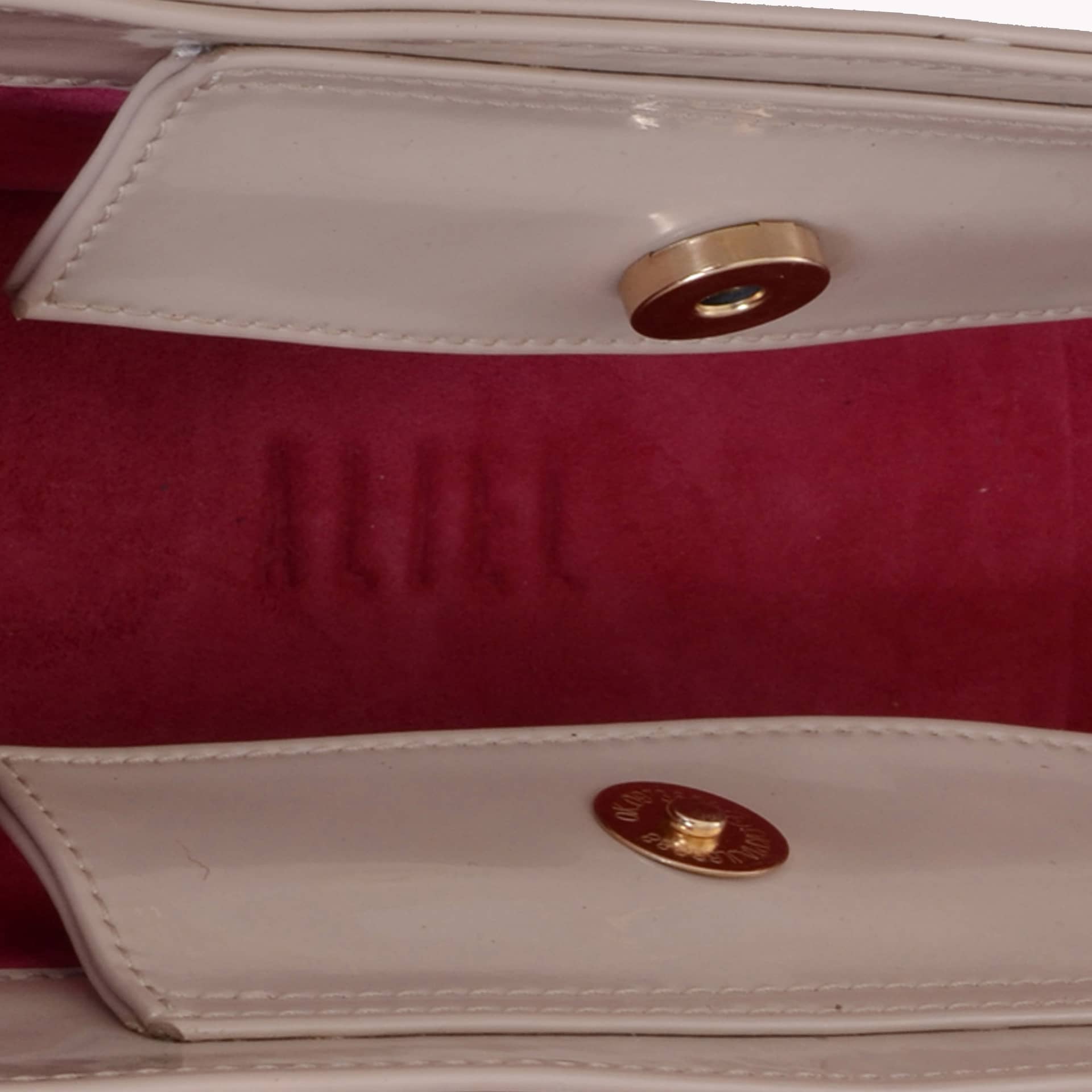 Jalila - Patent Beige - Top Handle Bag made by ALIEL