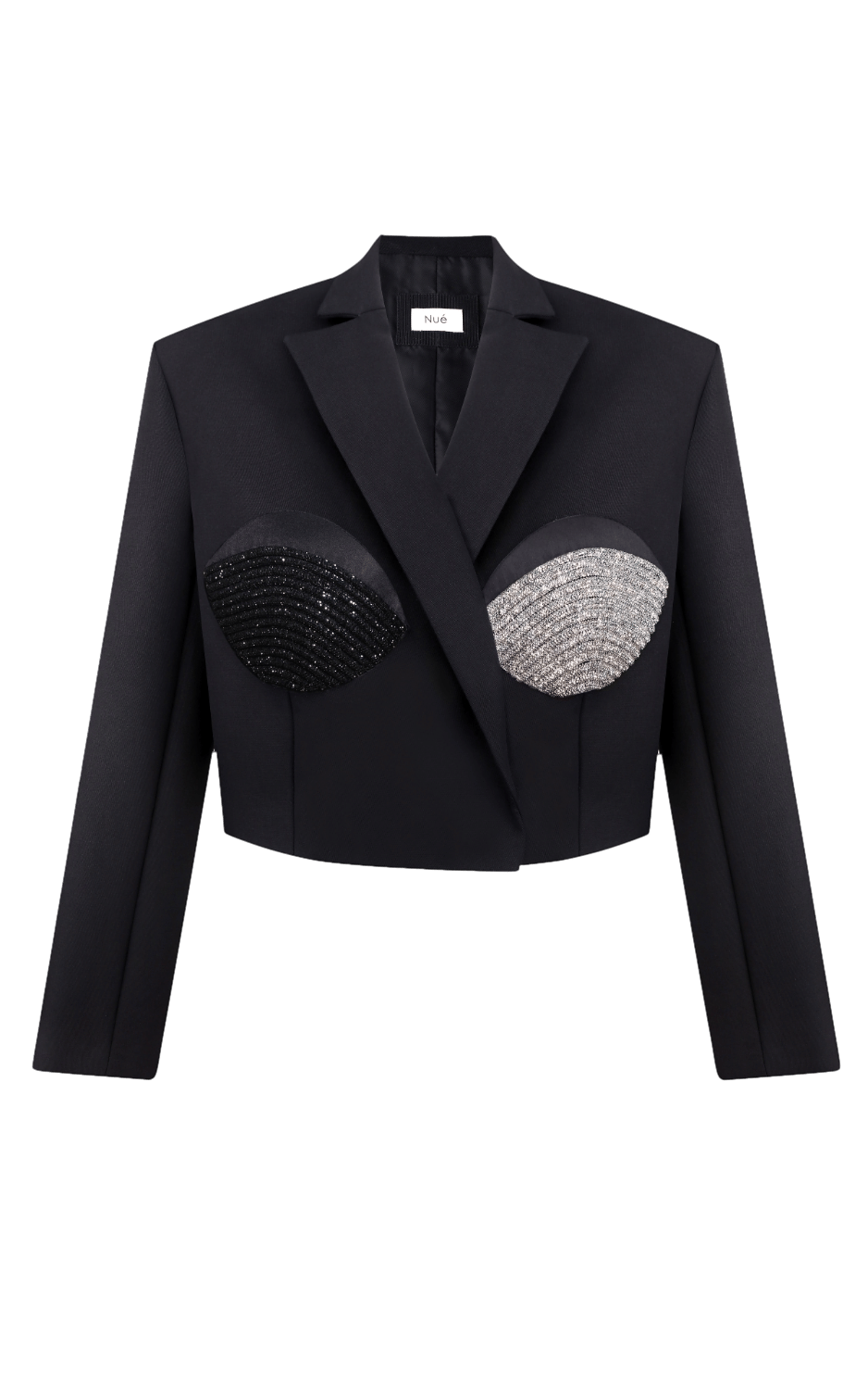 CROPPED OVERSIZED SPIRAL BLAZER in Black made by NUÉ