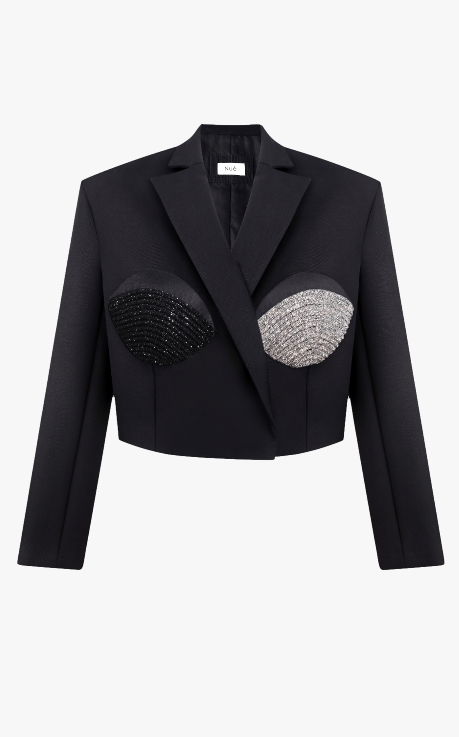 CROPPED OVERSIZED SPIRAL BLAZER in Black made by NUÉ