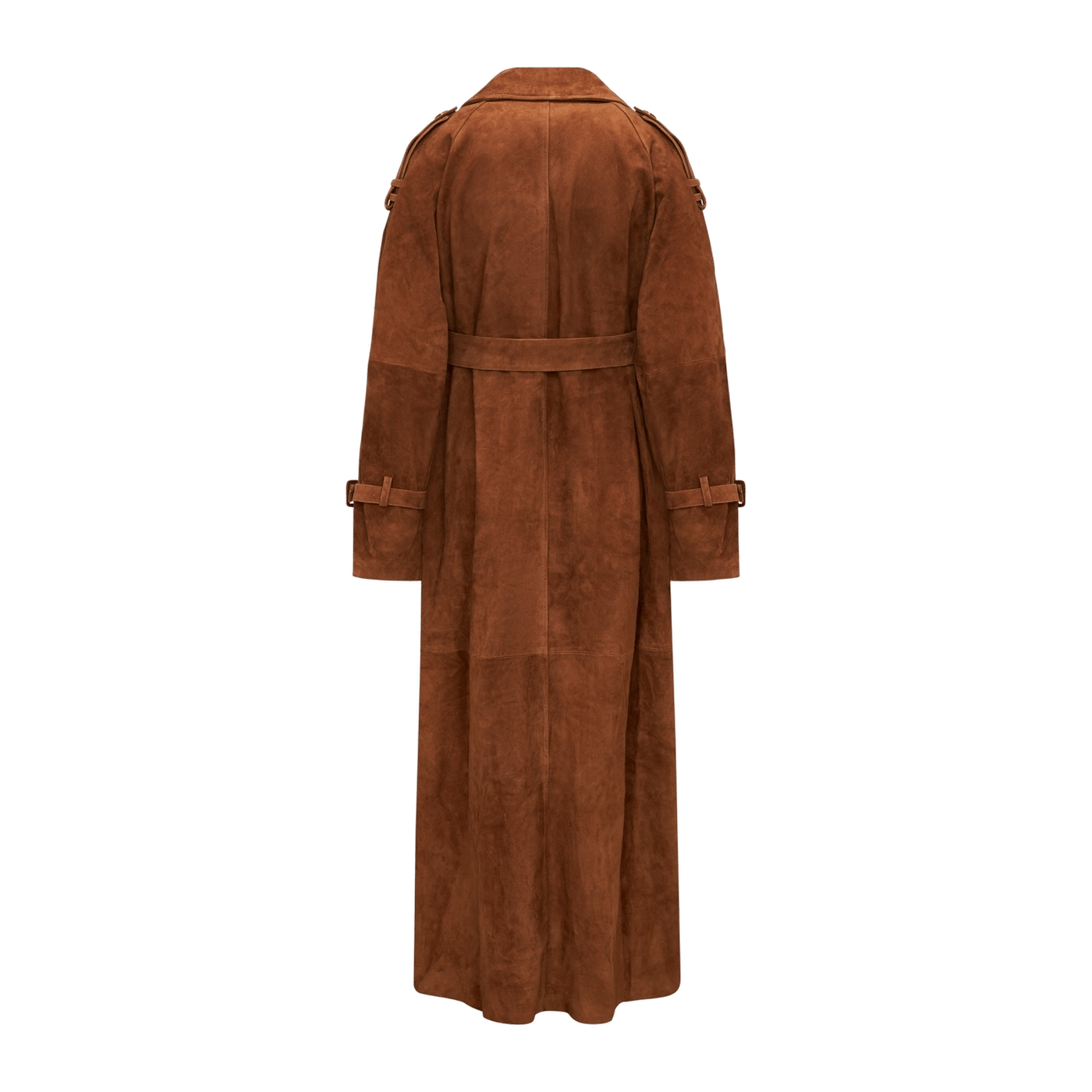 Long Leather Coat With Belt made by YAVORSKA