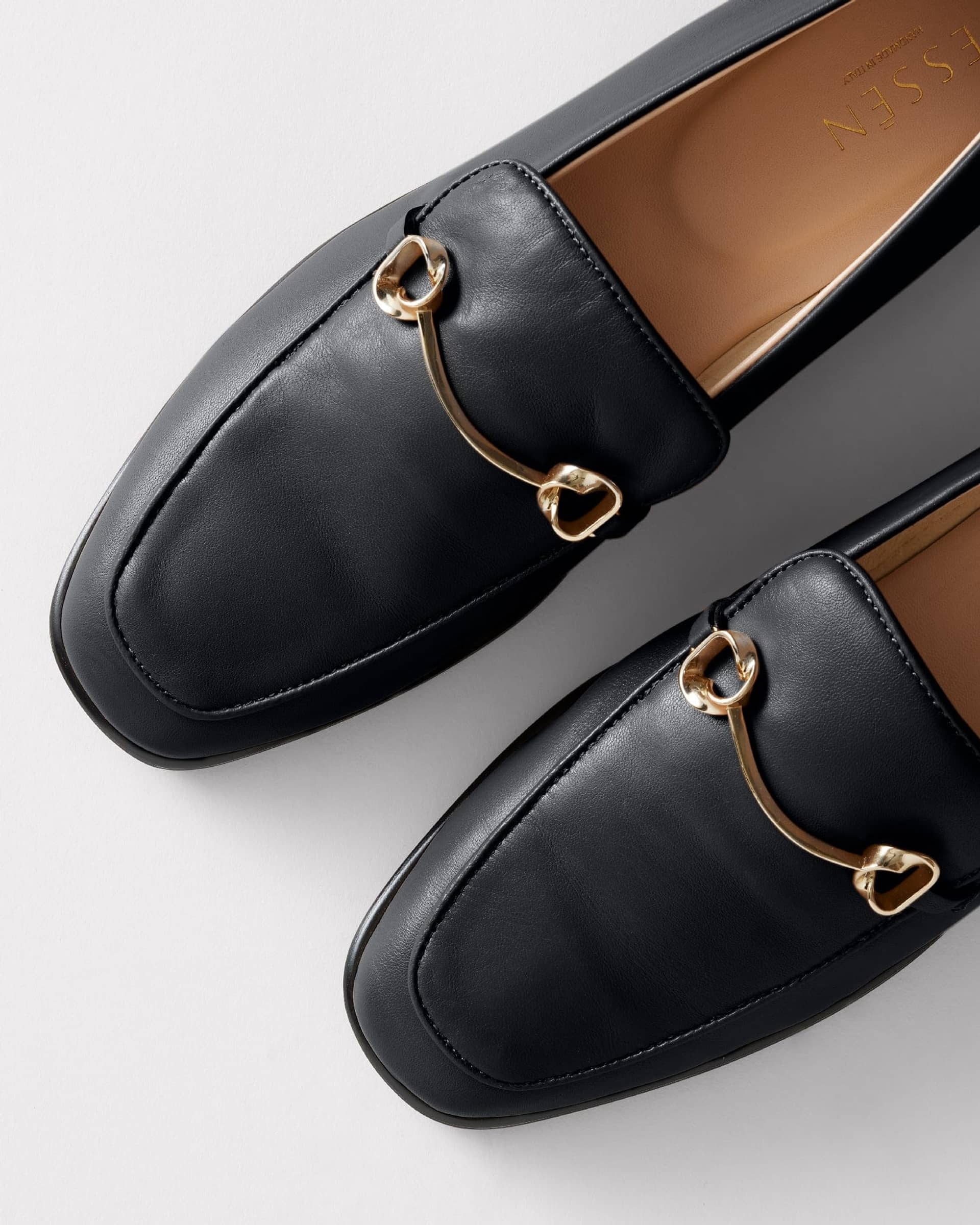 The Modern Moccasin - Black with hardware made by ESSEN