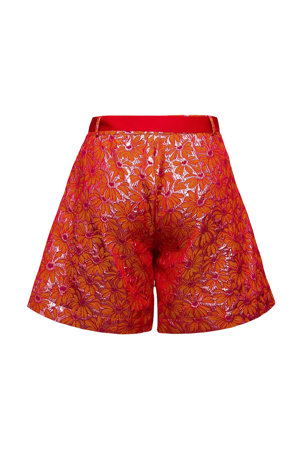 Red Jacquard Shorts made by ANDREEVA