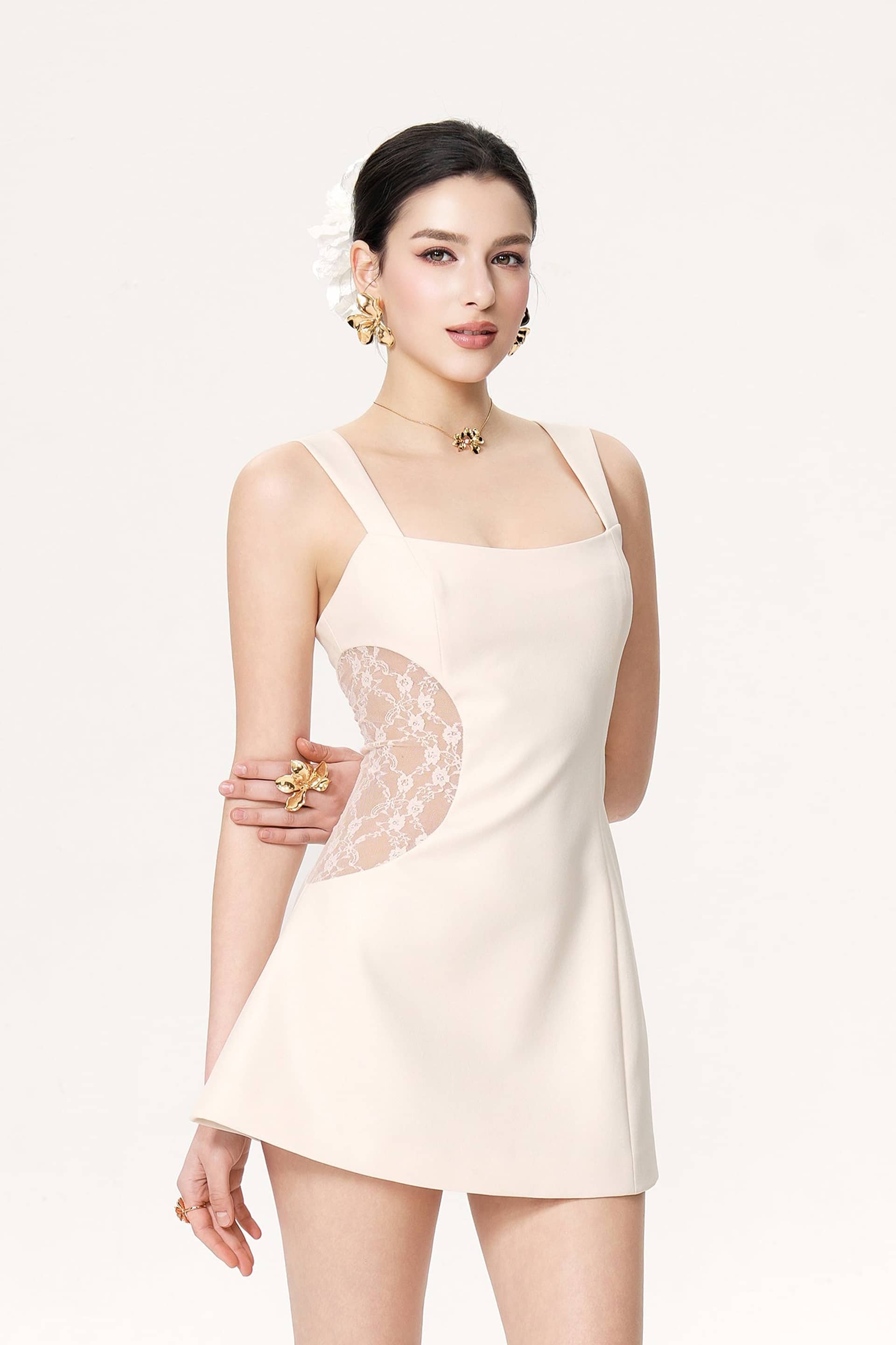 Selena Dress (White) made by Nana Jacqueline