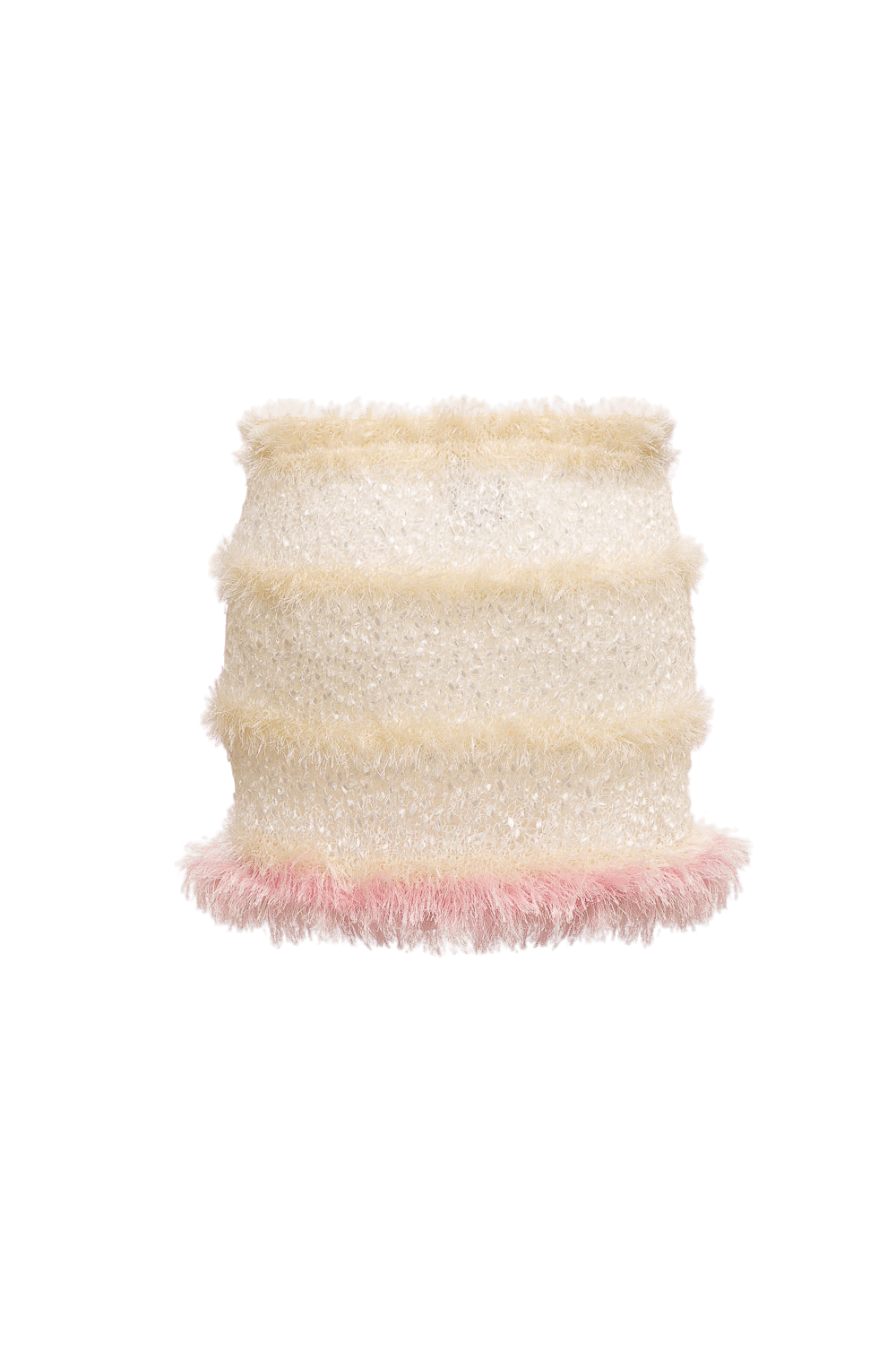 Swan Handmade Knit Skirt in White made by ANDREEVA