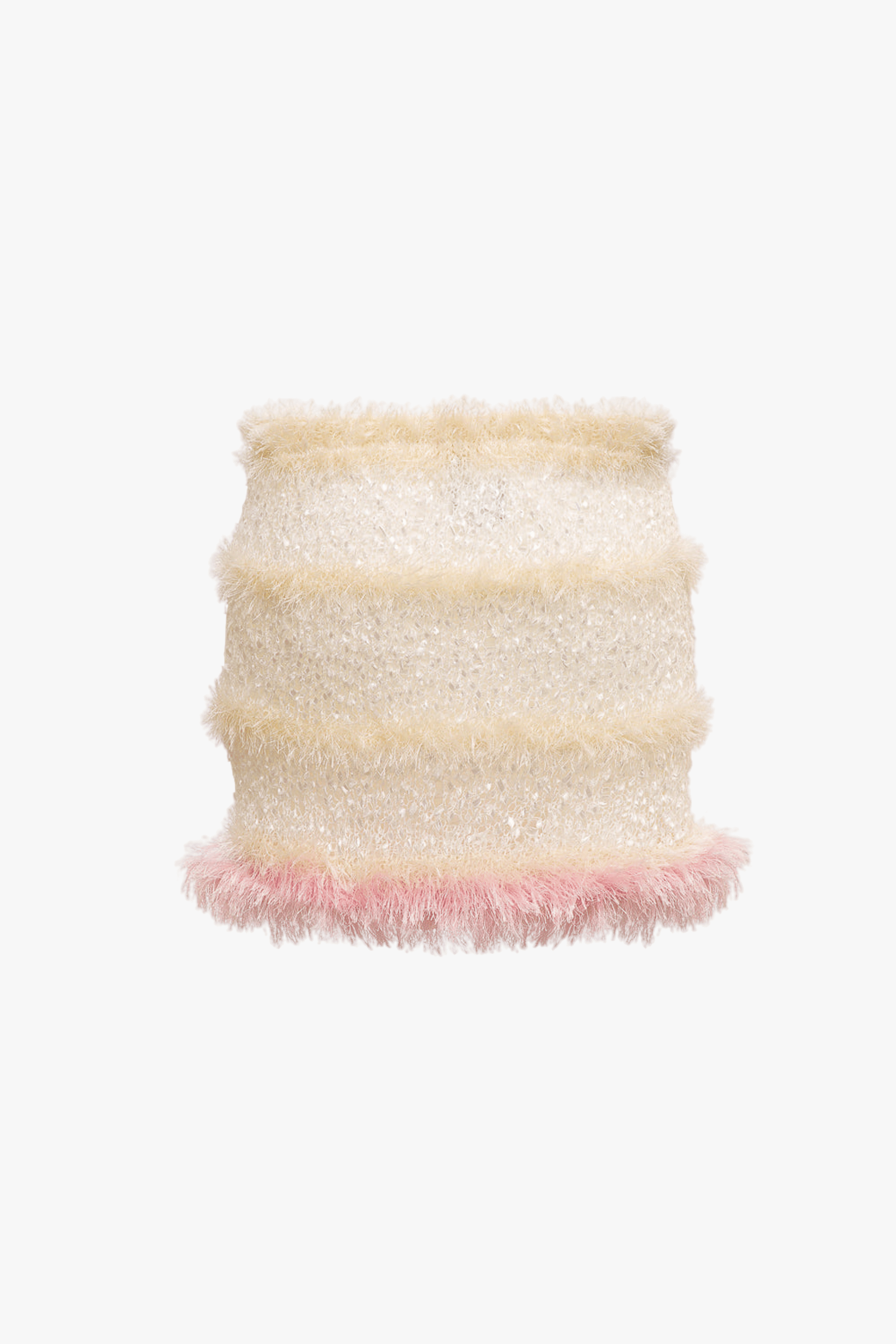 Swan Handmade Knit Skirt in White made by ANDREEVA