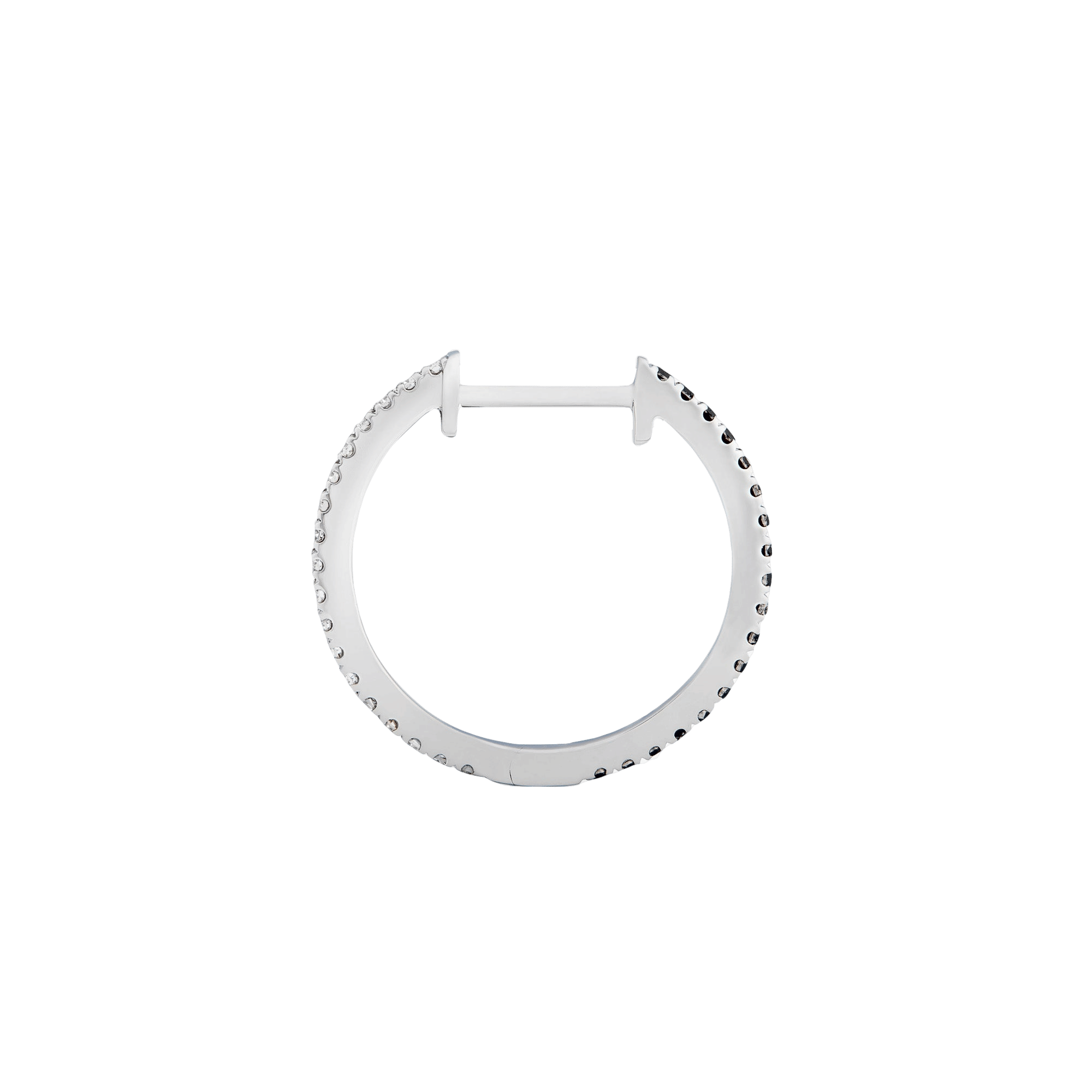 HOOP BLACK/WHITE DIAMOND & WHITE GOLD - 16MM made by ENNUI