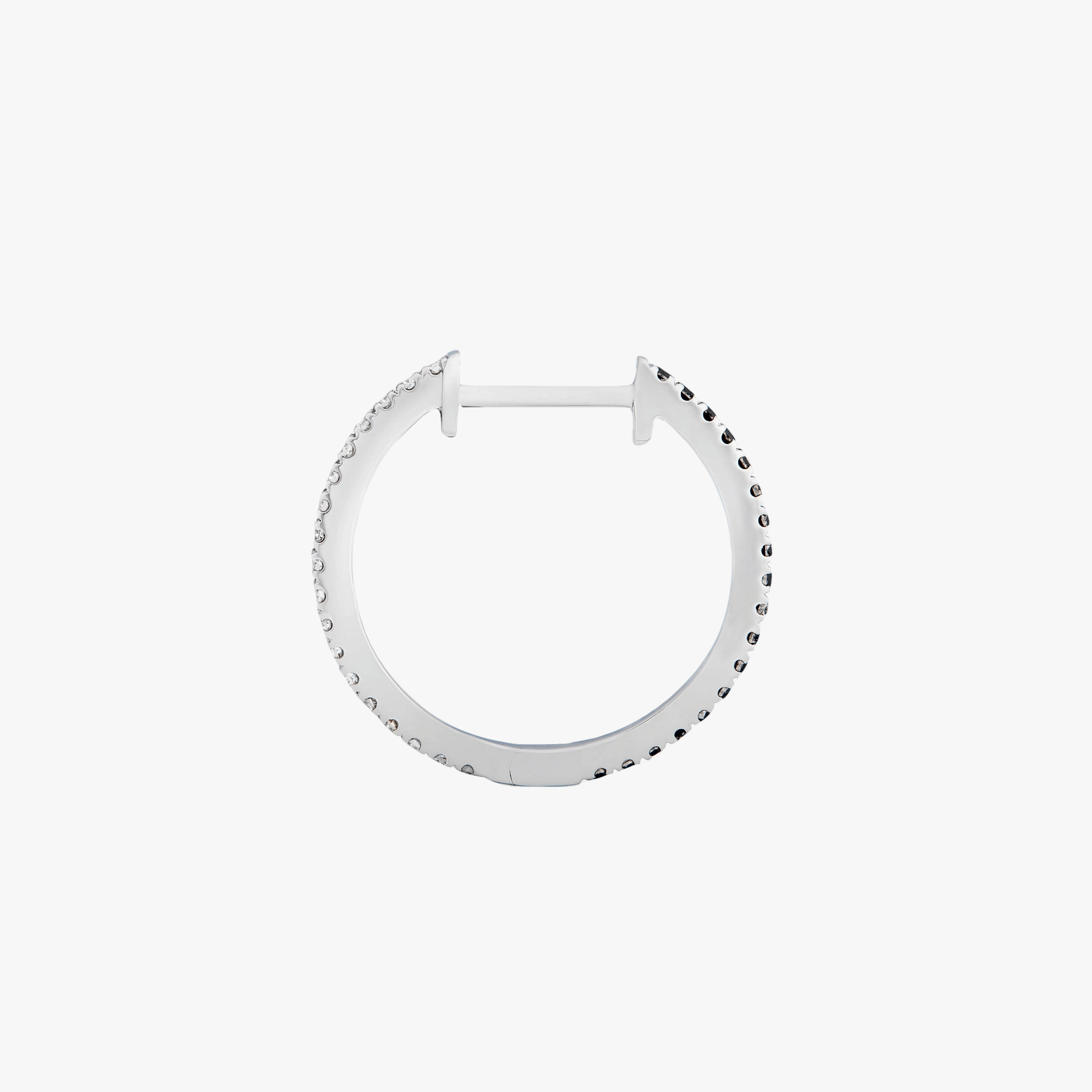 HOOP BLACK/WHITE DIAMOND & WHITE GOLD - 16MM made by ENNUI