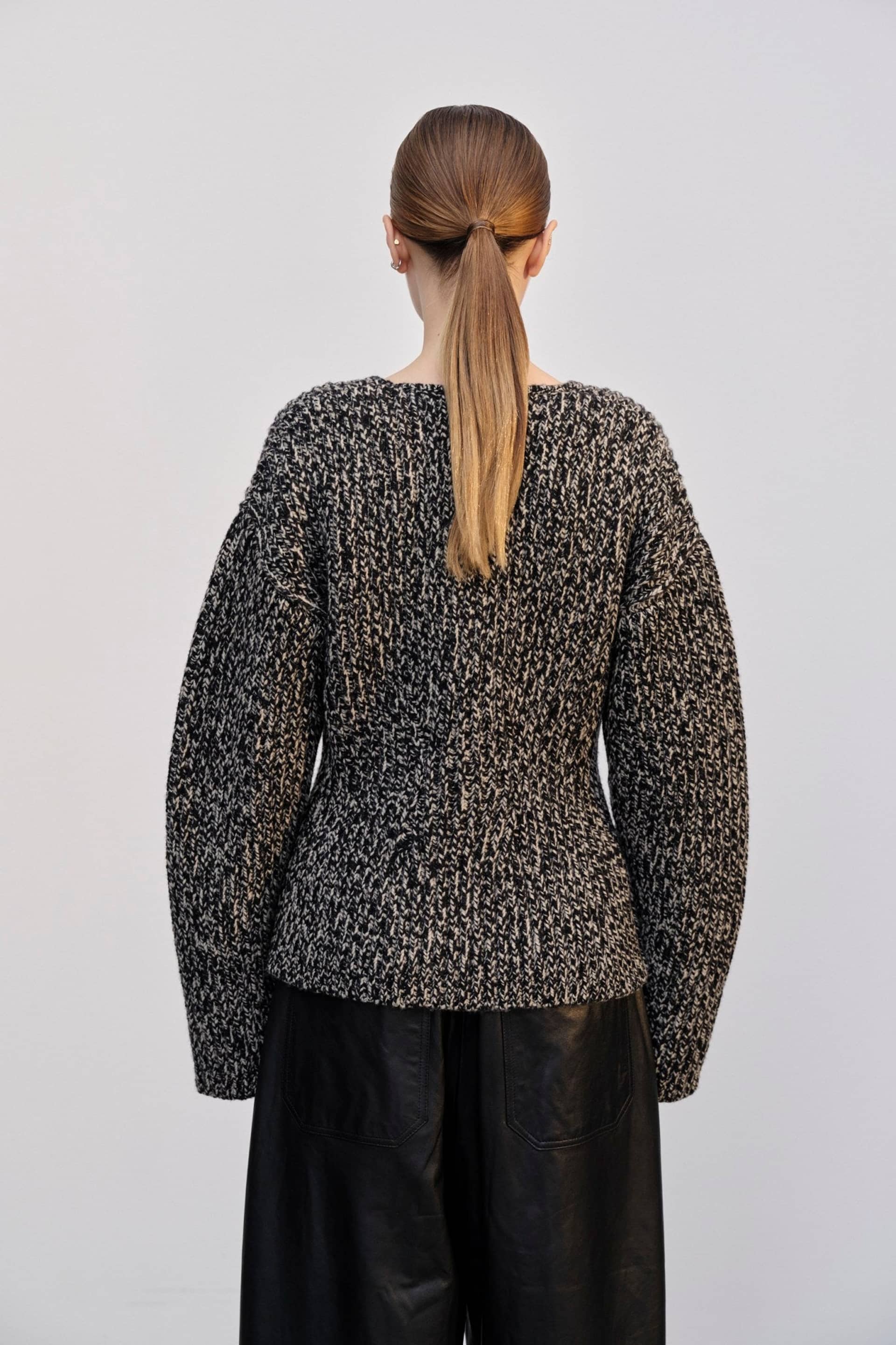 Sabina Knit Jacket - Salt & Peber made by HERSKIND