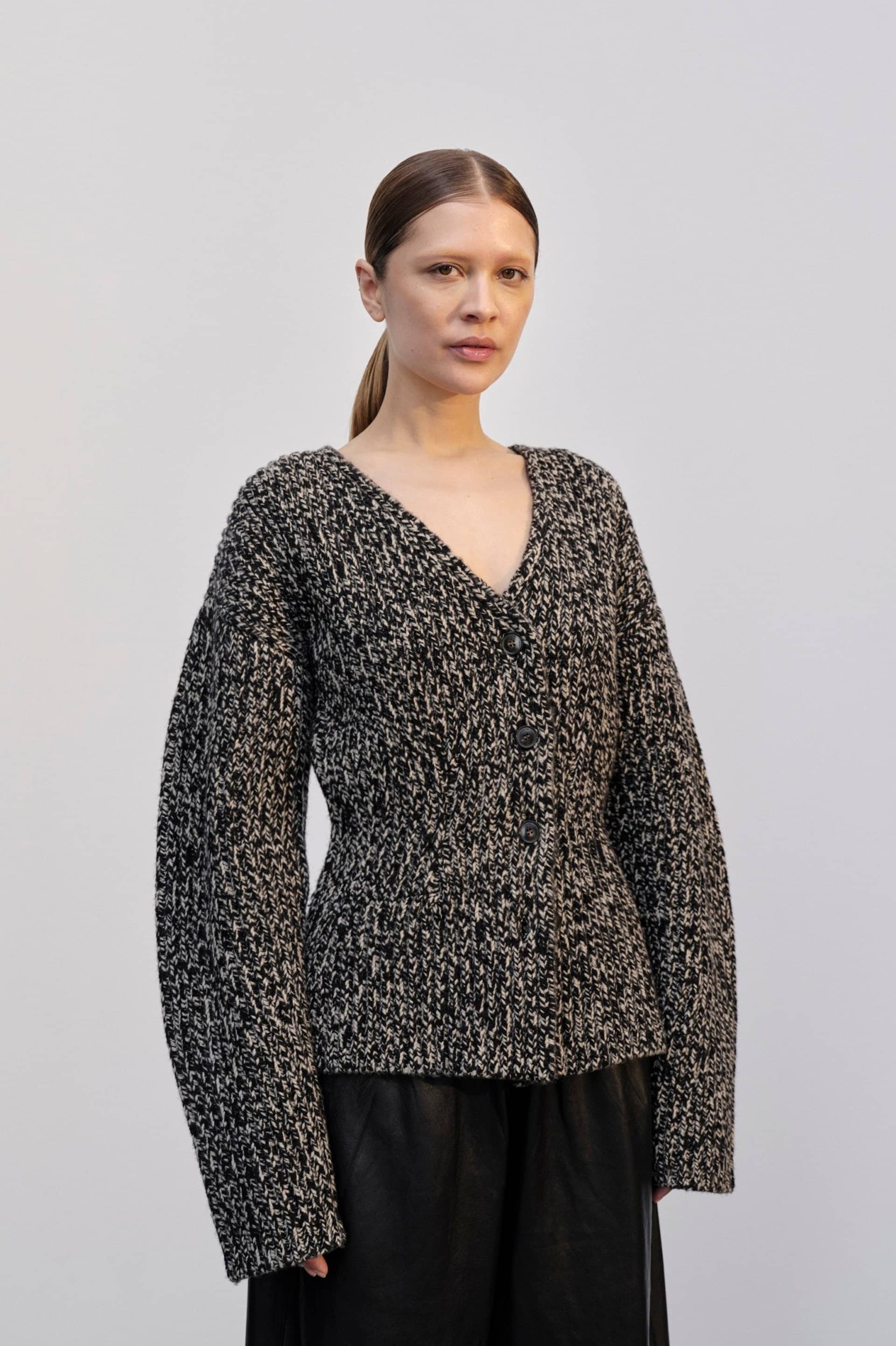 Sabina Knit Jacket - Salt & Peber made by HERSKIND