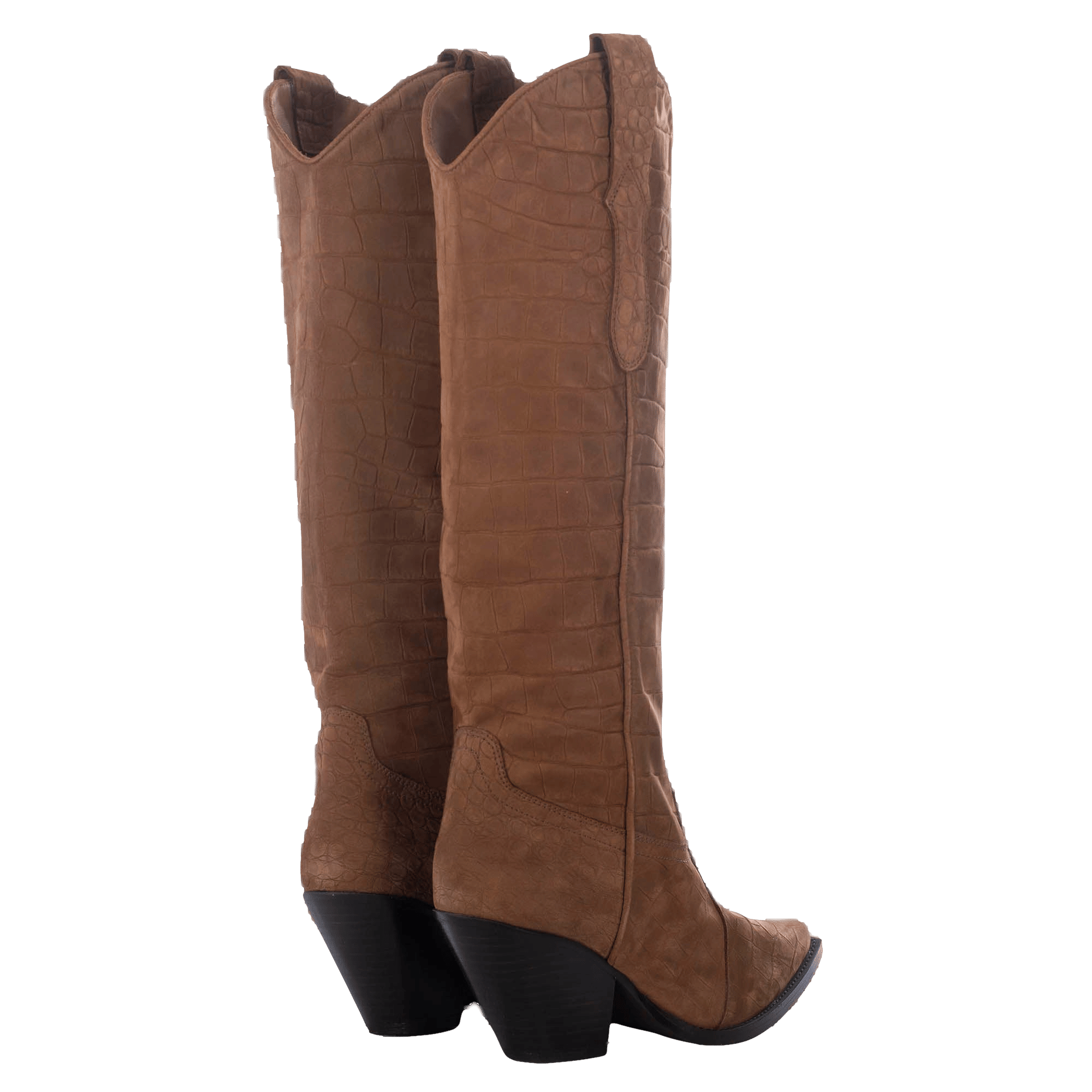 BISCOTTO MOCK CROC NOBUK TALL BOOTS made by Toral