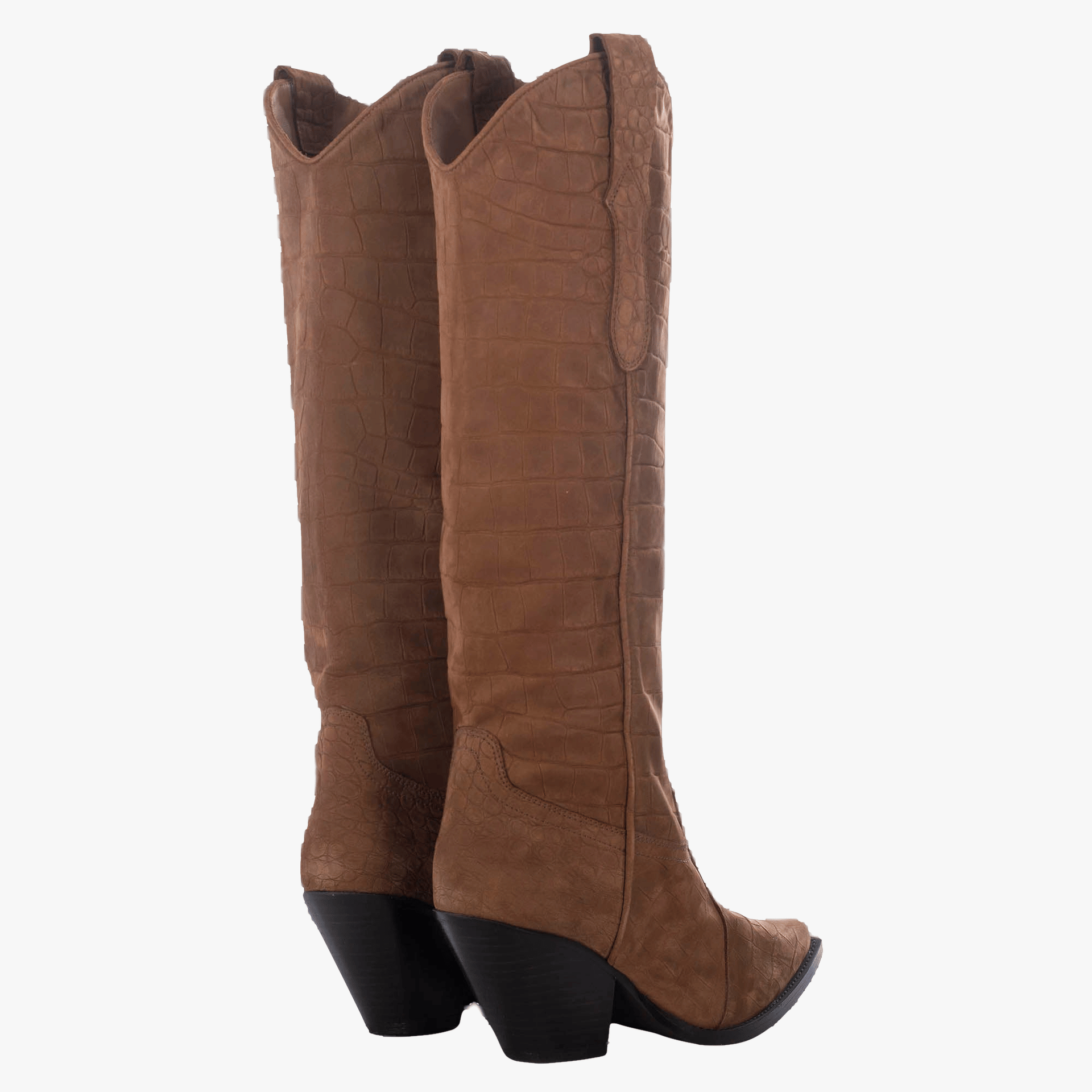 BISCOTTO MOCK CROC NOBUK TALL BOOTS made by Toral