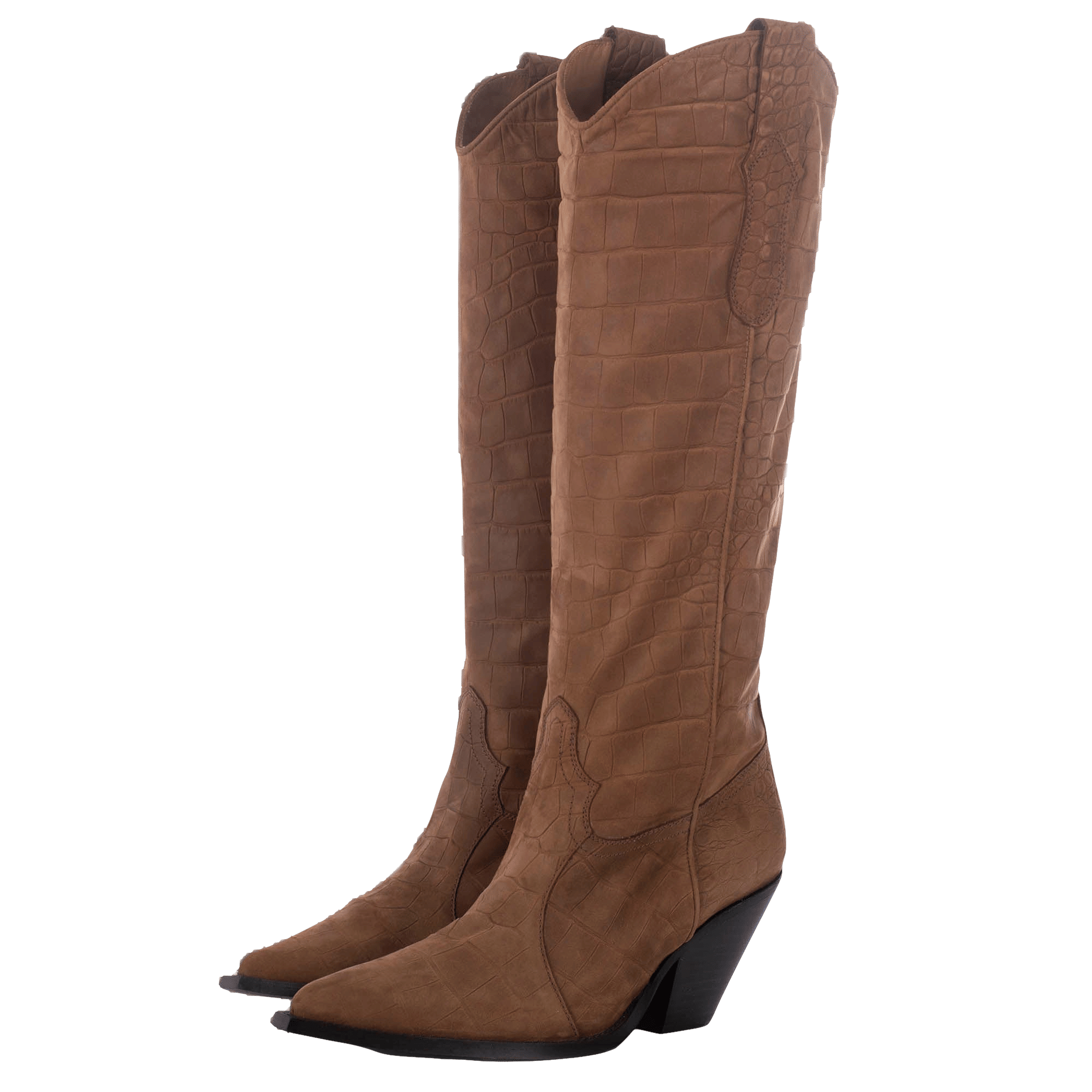 BISCOTTO MOCK CROC NOBUK TALL BOOTS made by Toral