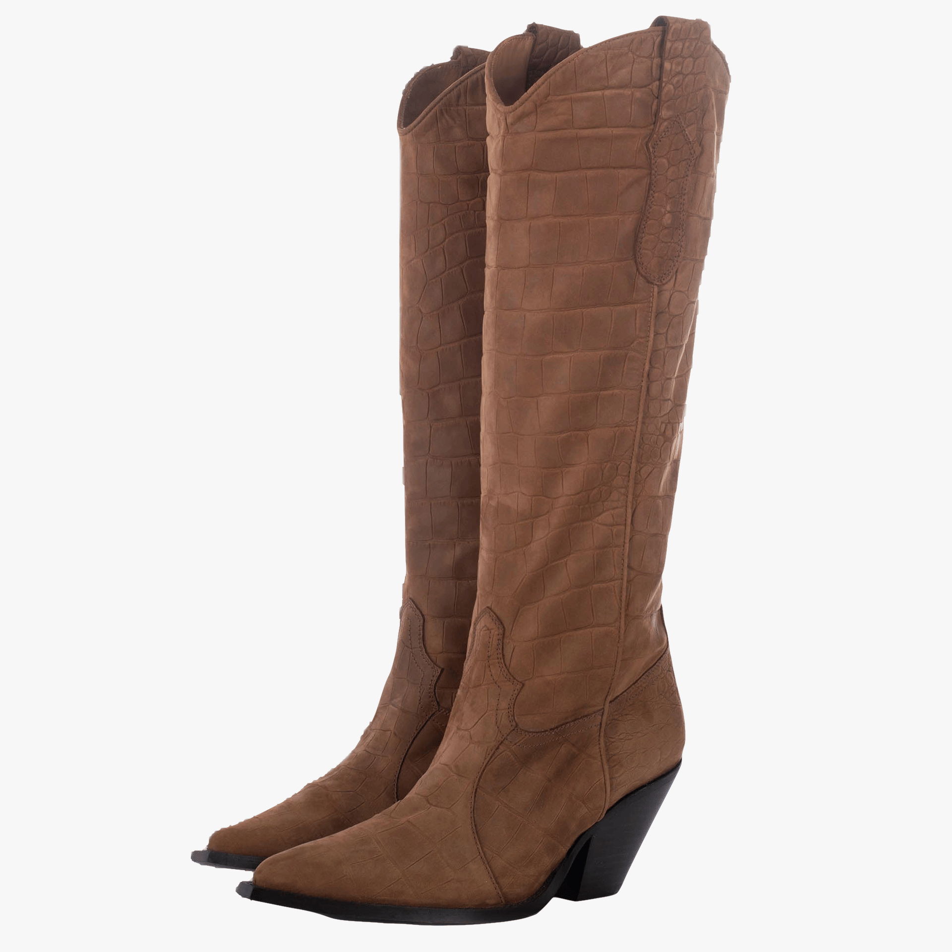BISCOTTO MOCK CROC NOBUK TALL BOOTS made by Toral