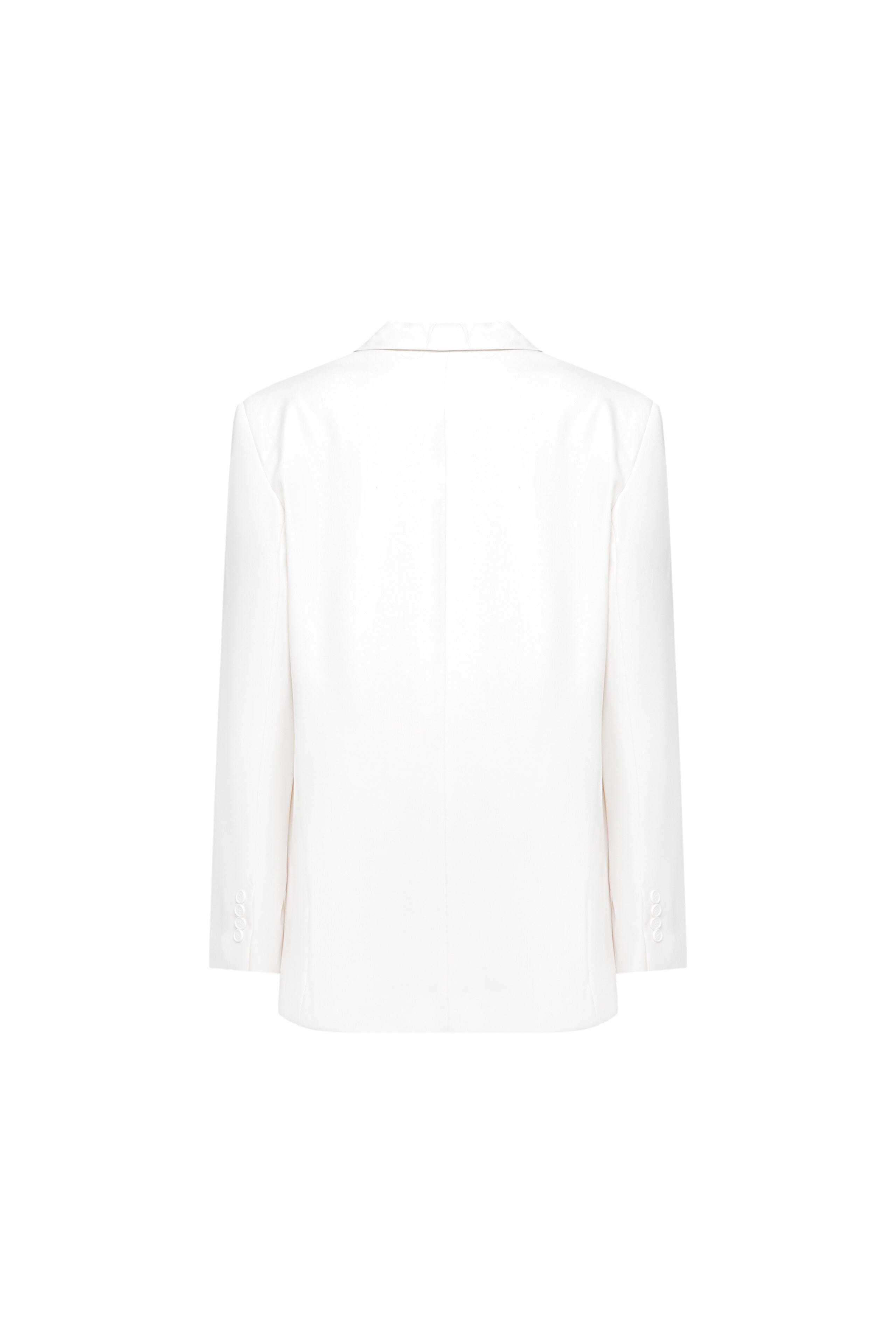 White jacket with black piping made by A.M.G