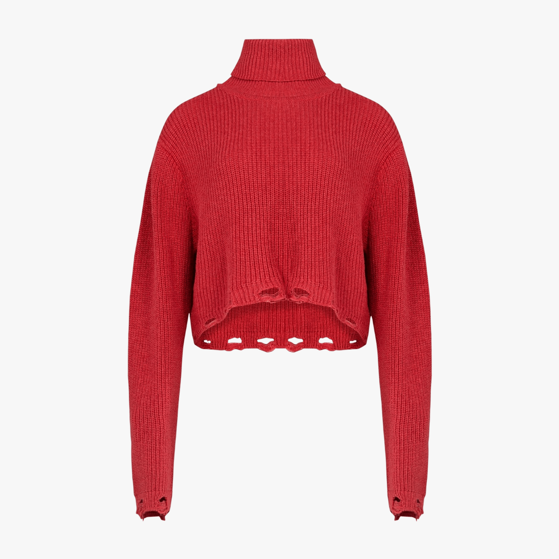 YOUR * ITCH RIPPED HIGH NECK KNIT SWEAT - SAMBA made by PCFG