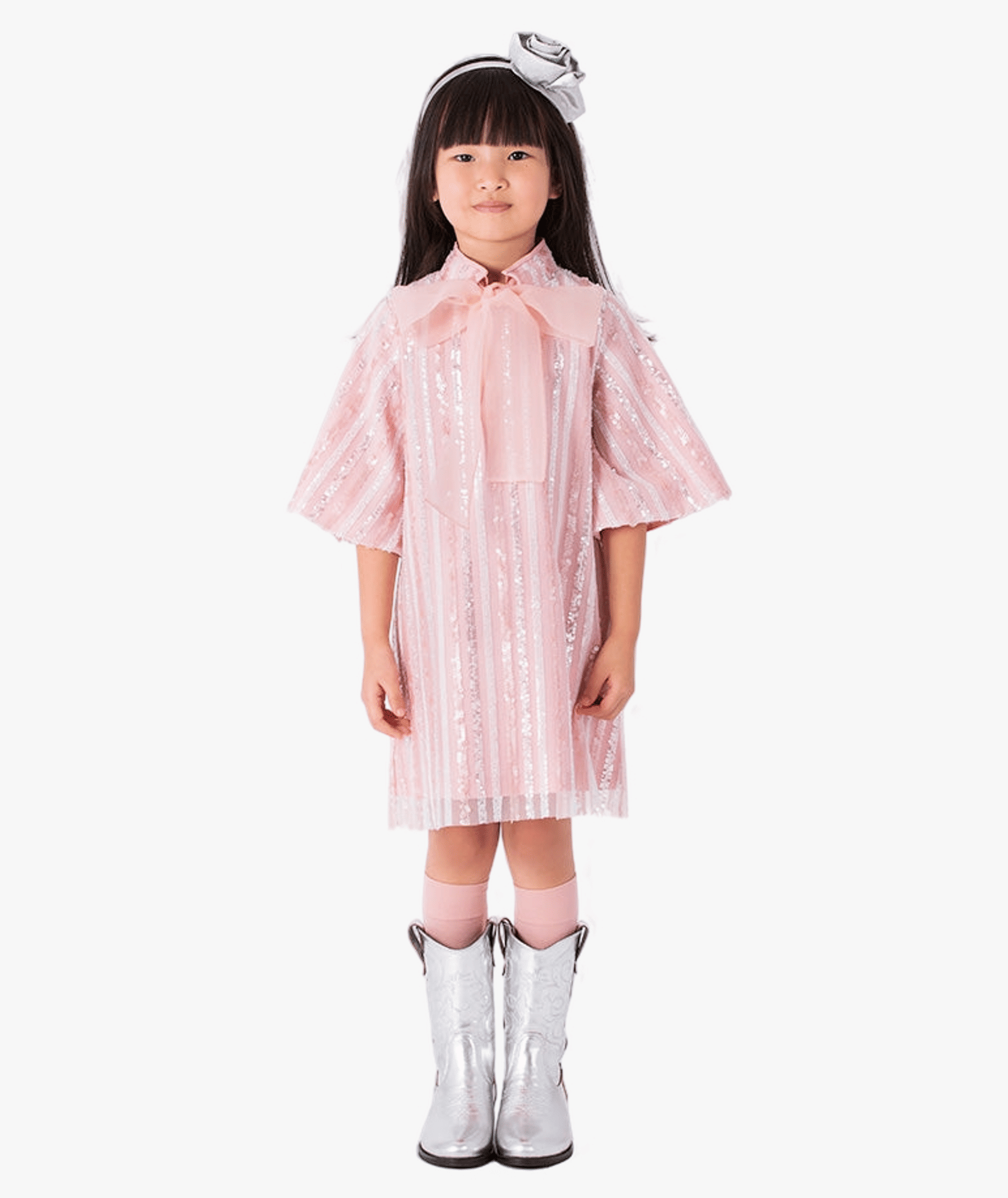 Shimmering Bow Dress made by Mama Luma