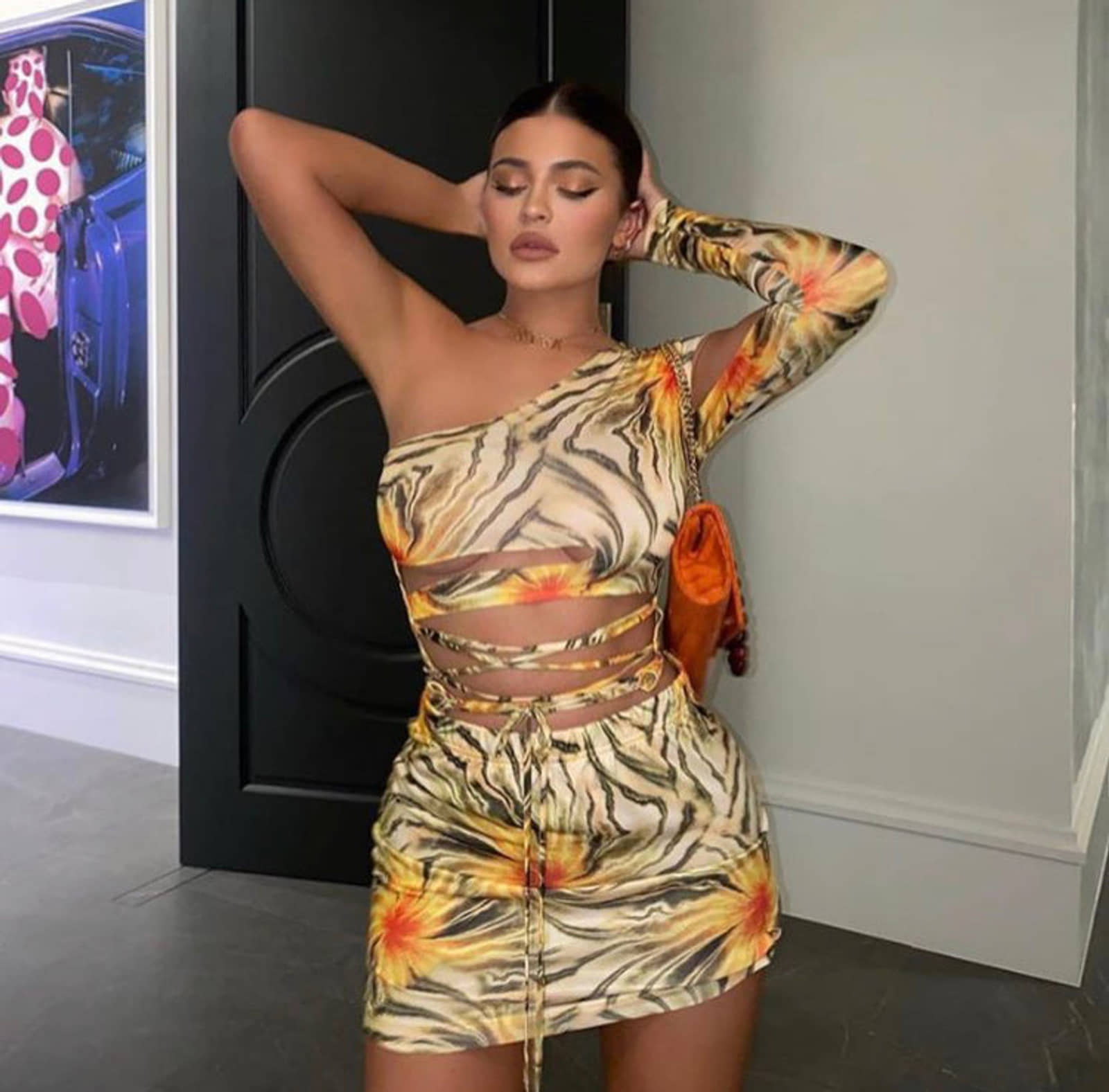 Ghalia - Orange - Clutch made by ALIEL