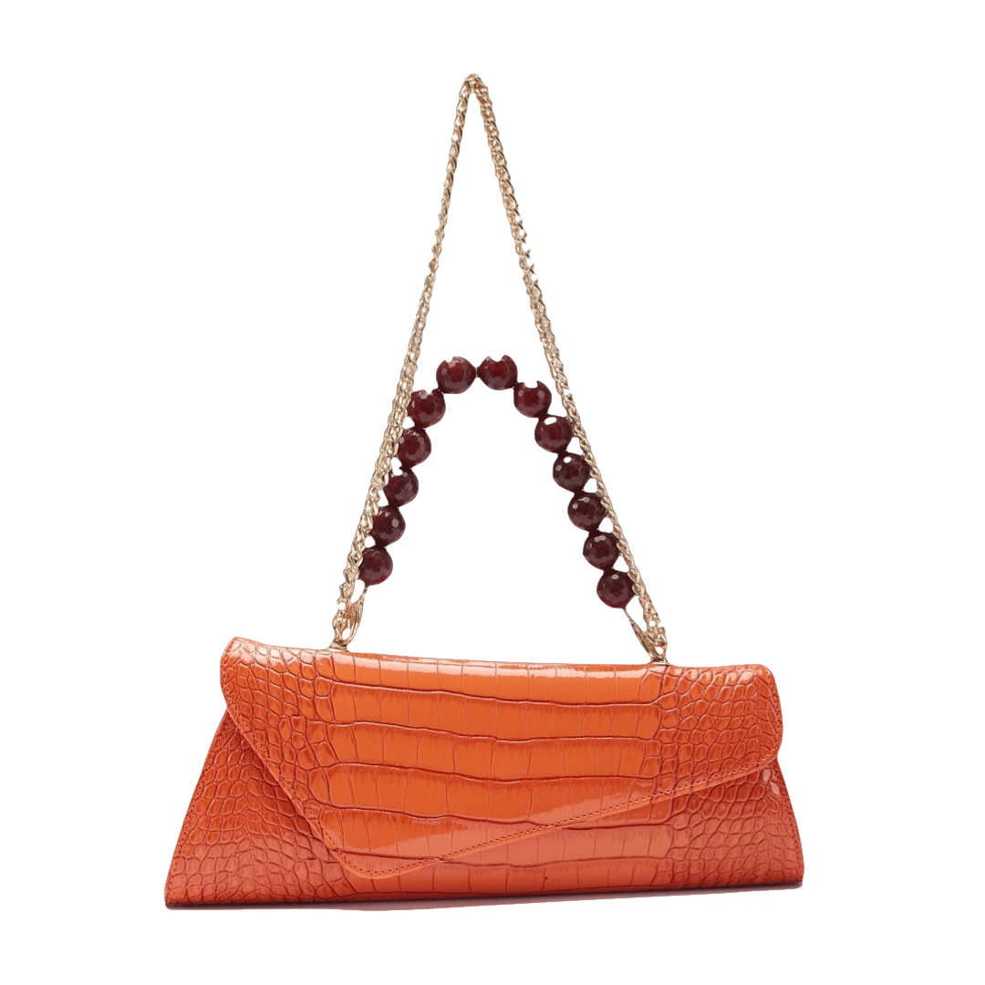 Ghalia - Orange - Clutch made by ALIEL
