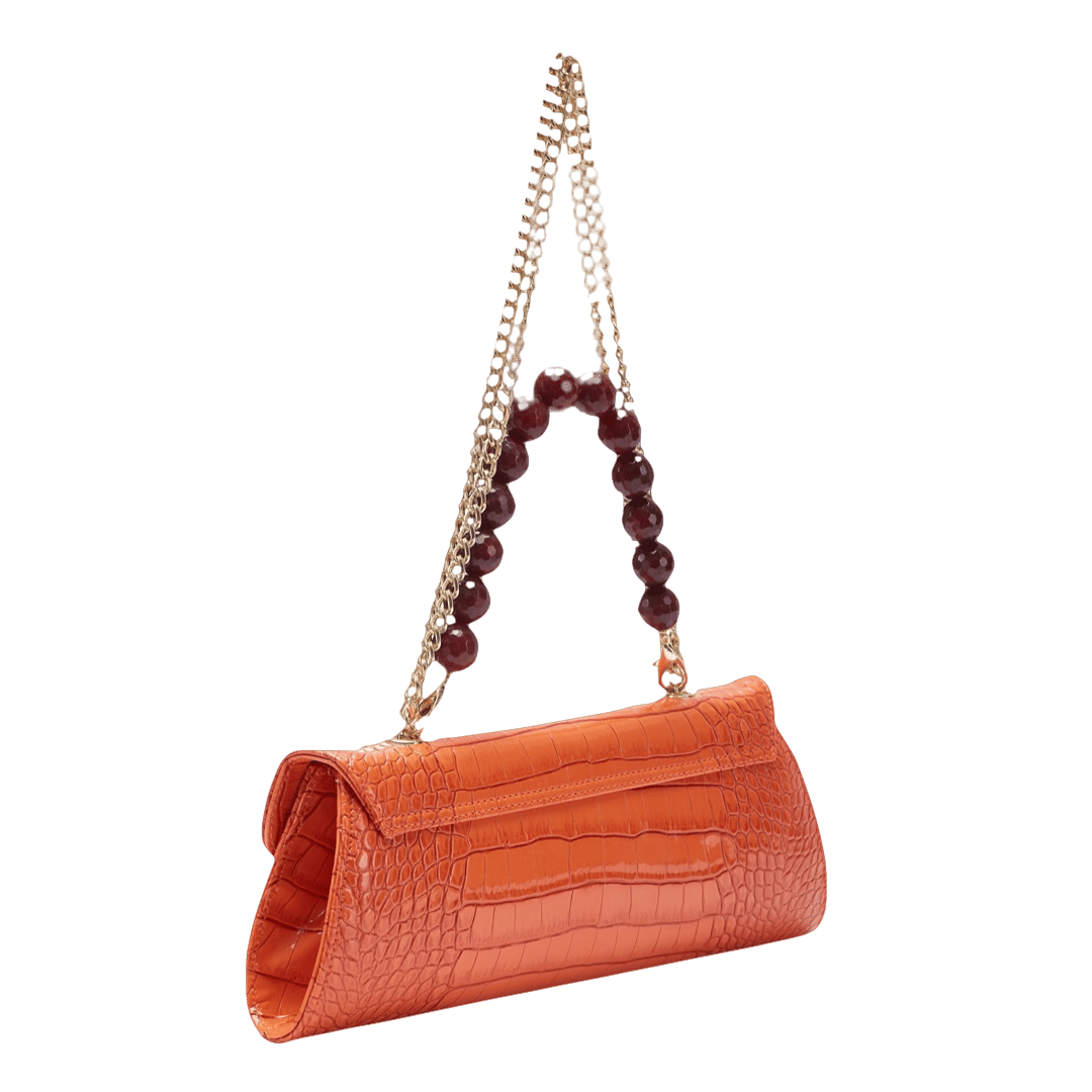 Ghalia - Orange - Clutch made by ALIEL
