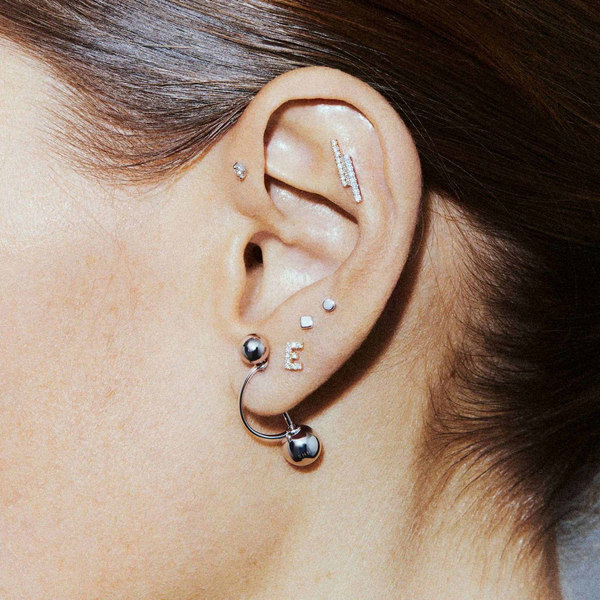 HIP TO BE SQUARE LABRET - WHITE GOLD made by ENNUI