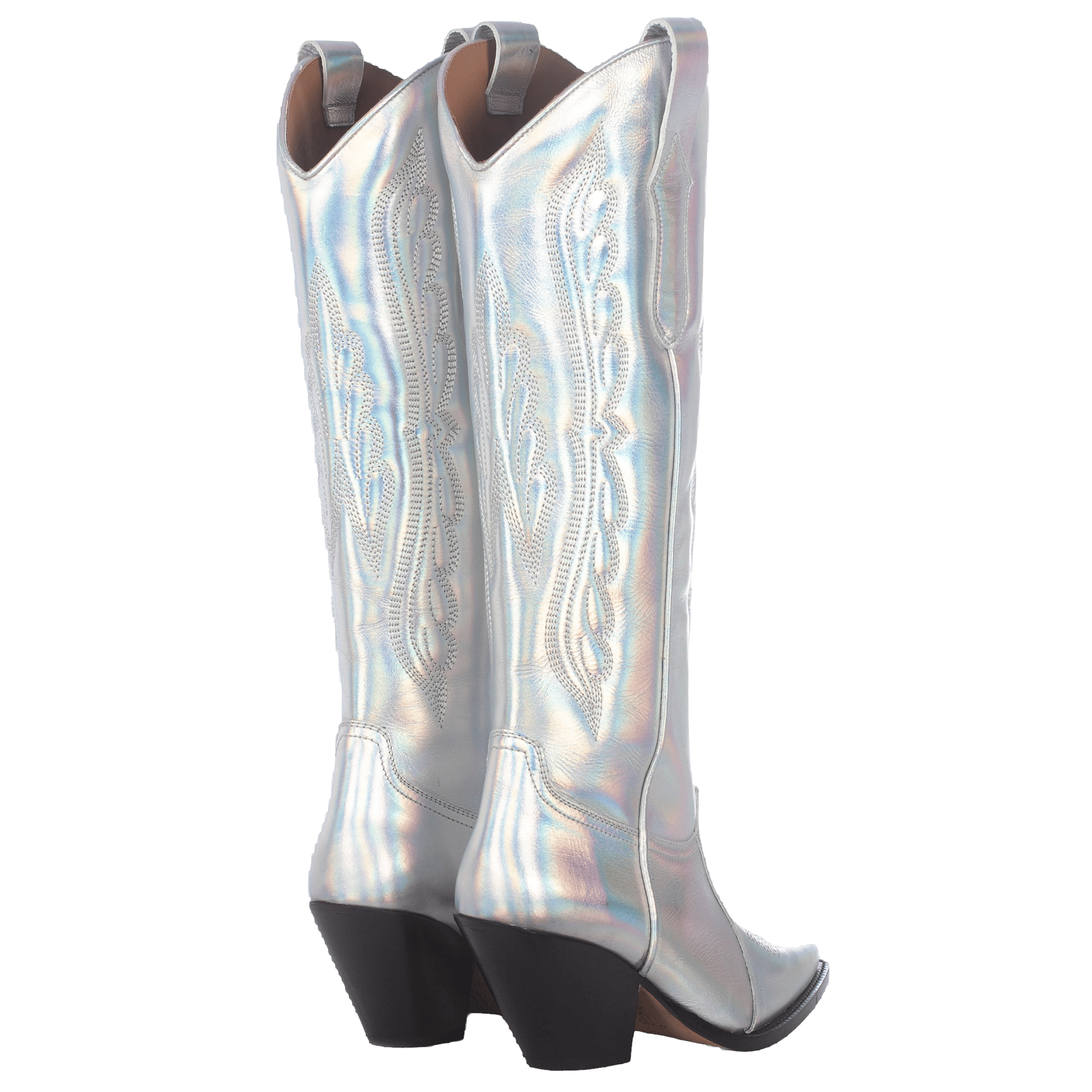 SONIC SILVER TORAL KNEE-HIGH LEATHER BOOTS in Silver made by Toral