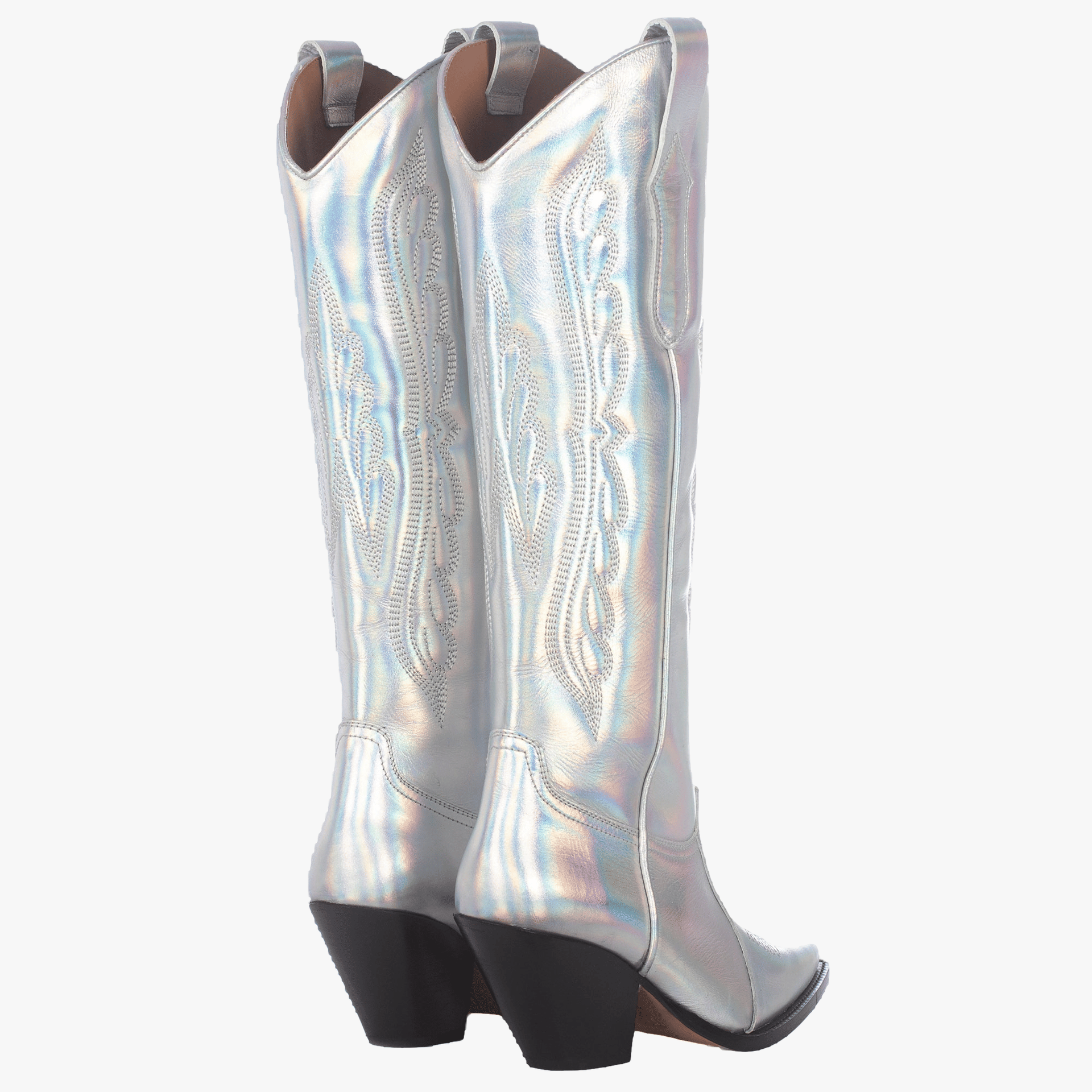 SONIC SILVER TORAL KNEE-HIGH LEATHER BOOTS in Silver made by Toral