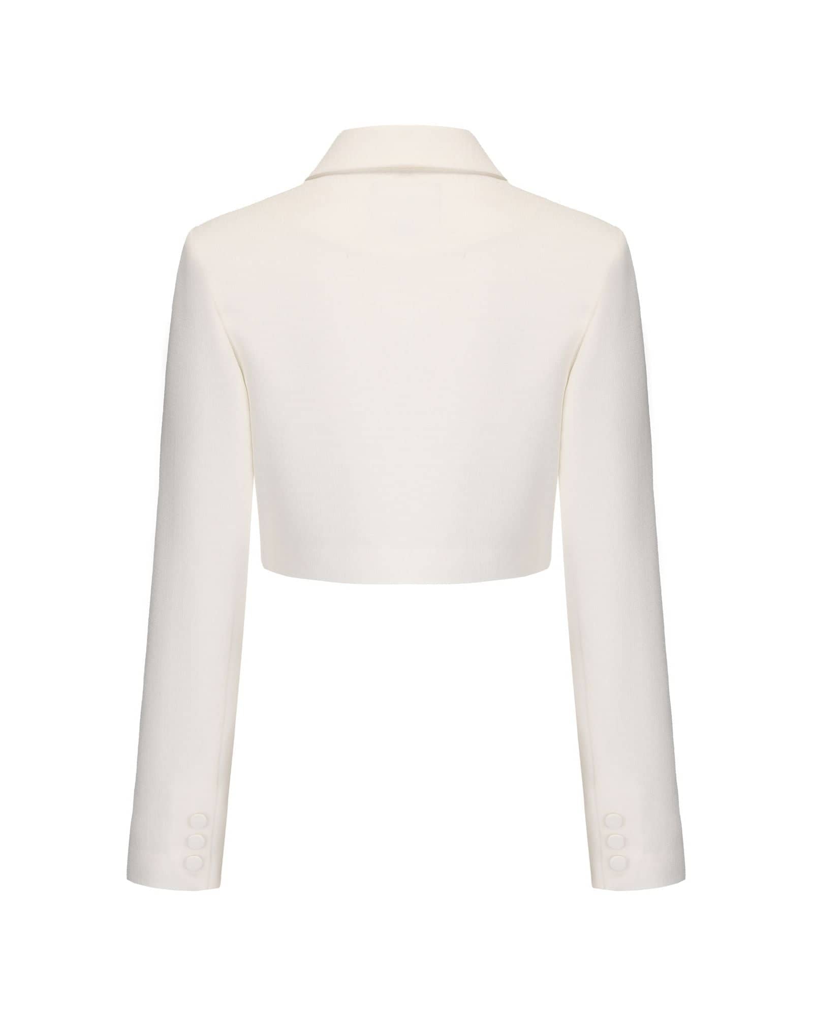 Tatiana Crop Blazer (White) made by Nana Jacqueline