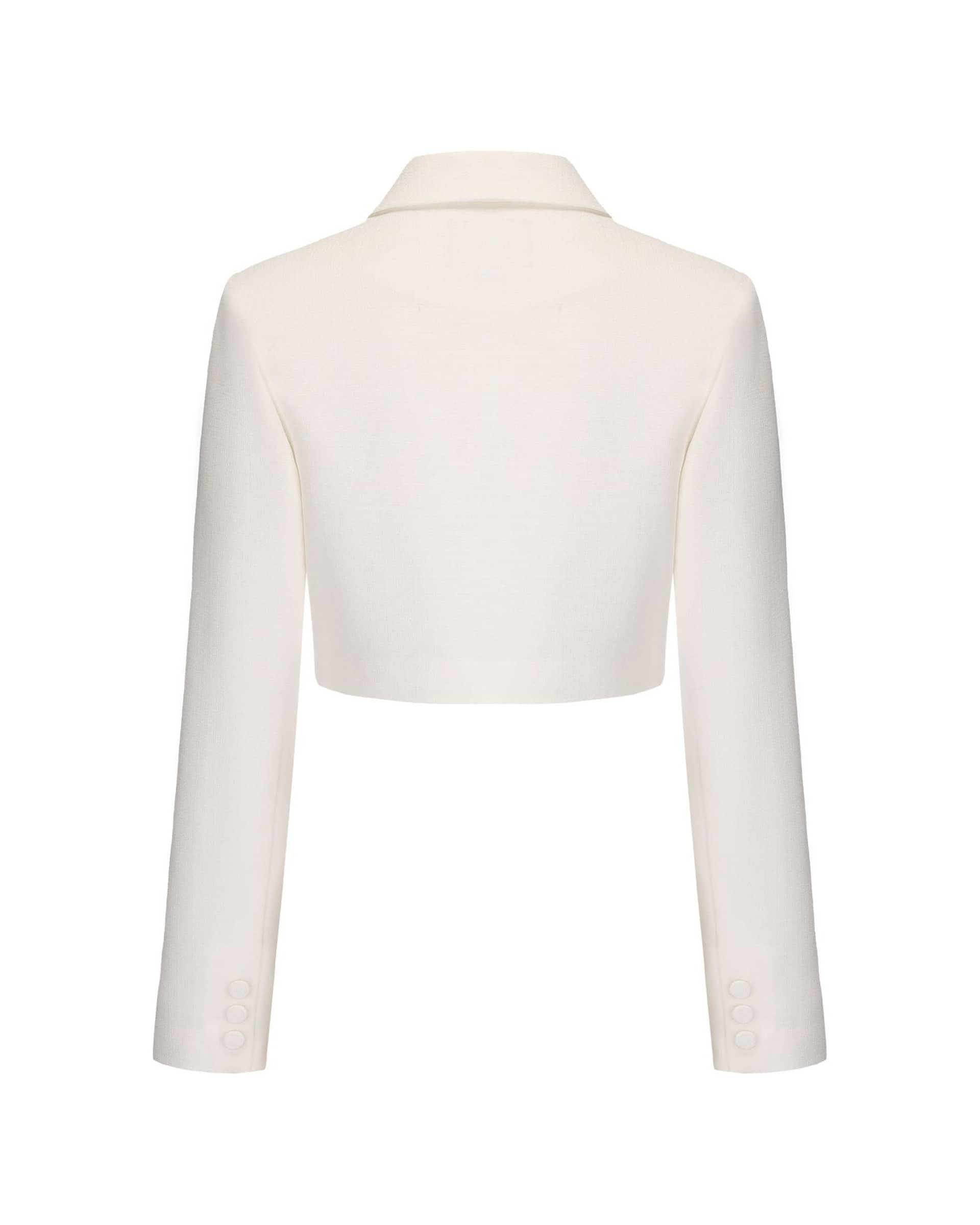 Tatiana Crop Blazer (White) made by Nana Jacqueline