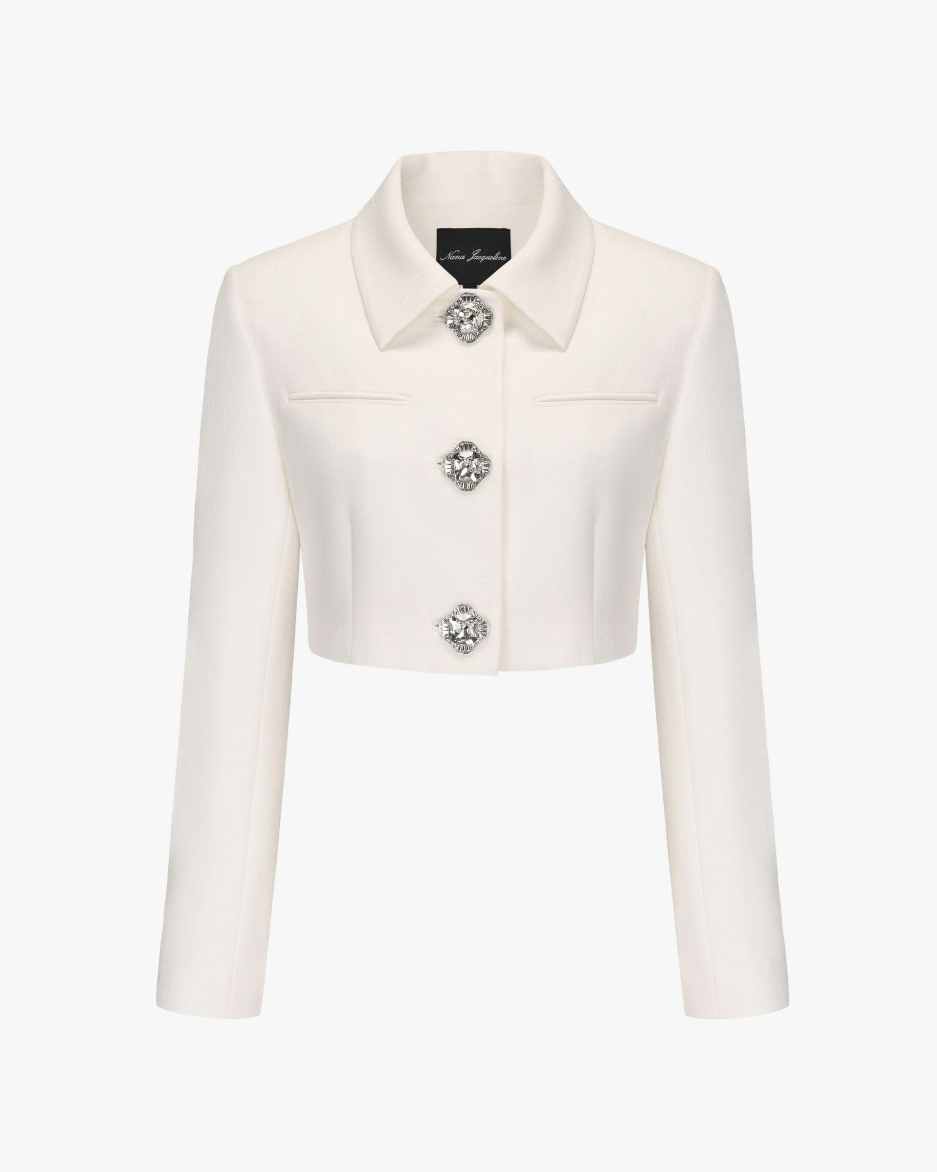 Tatiana Crop Blazer (White) made by Nana Jacqueline
