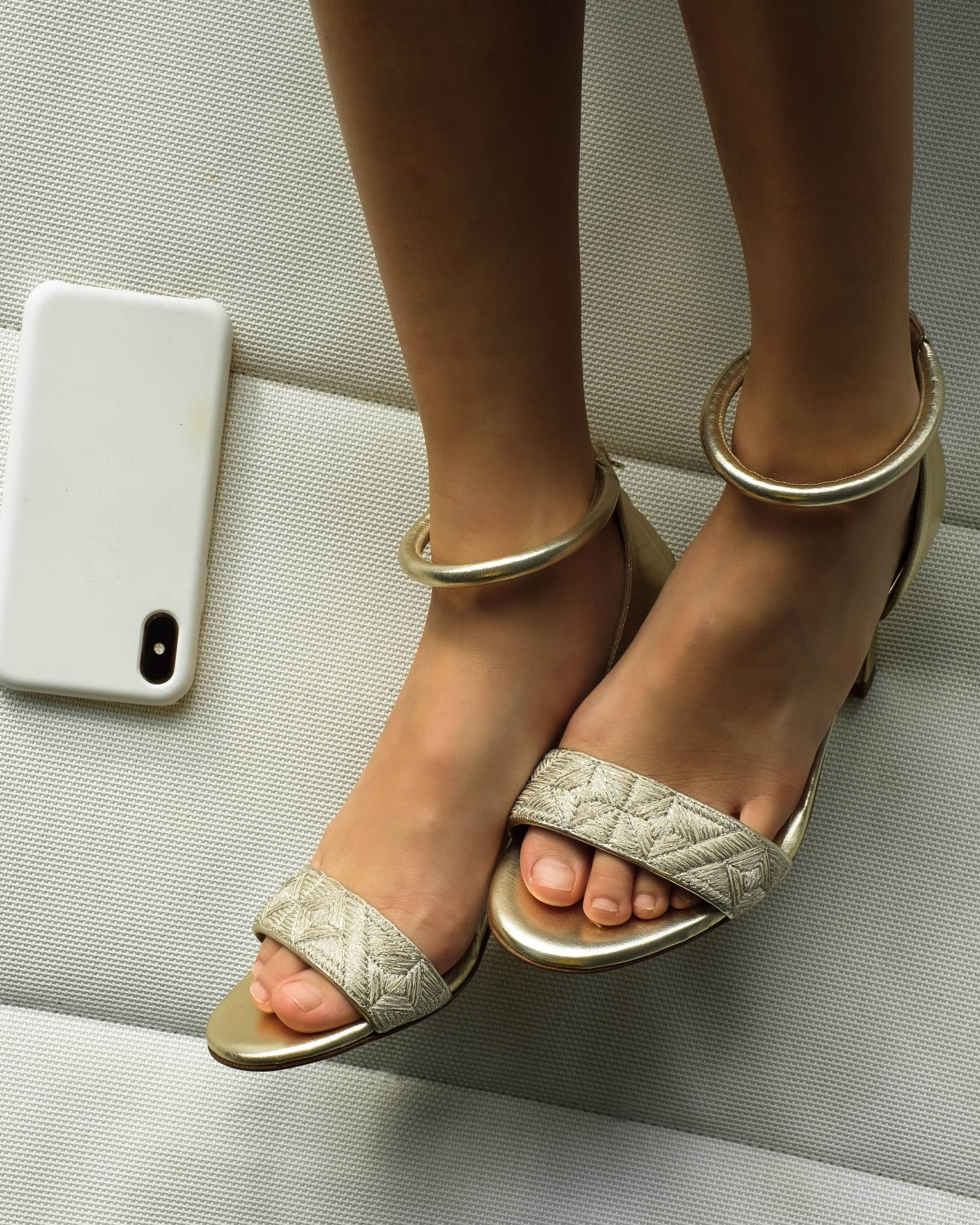 Fibre Sandal 85 Silver Metallic in Silver made by ATANA