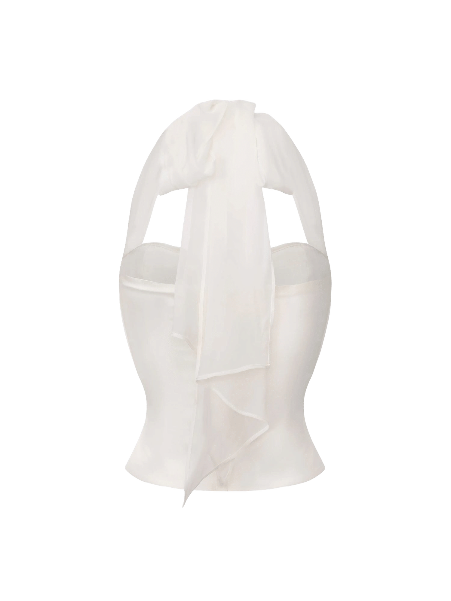 Edwina Satin Halter White Top made by Nana Jacqueline