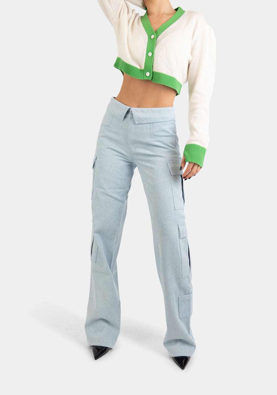 Folded Waist Jeans Blue made by CLOEYS