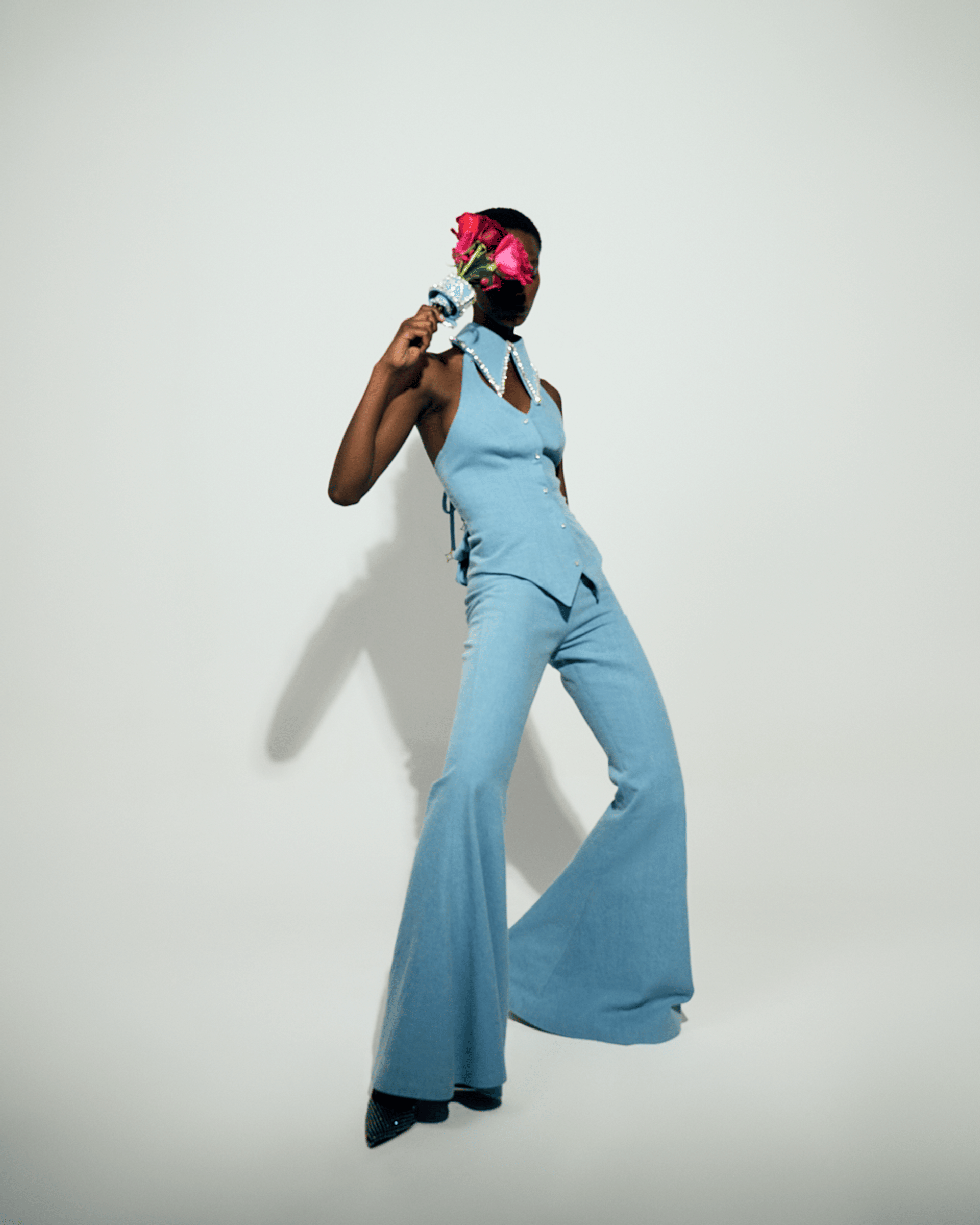 Denim Flared Pants made by ONORI