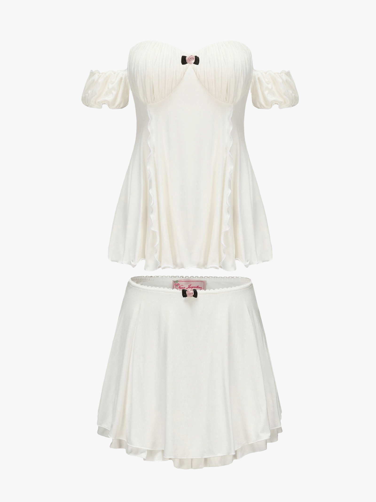 Heidi Top + Skirt (White) (Final Sale) in White made by Nana Jacqueline