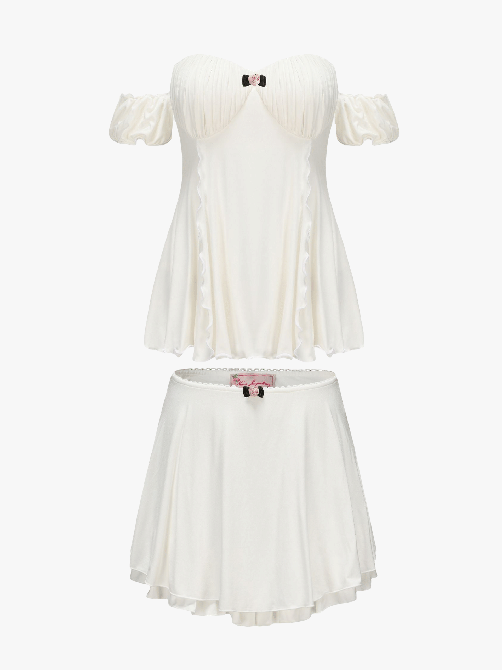 Heidi Top + Skirt (White) (Final Sale) in White made by Nana Jacqueline