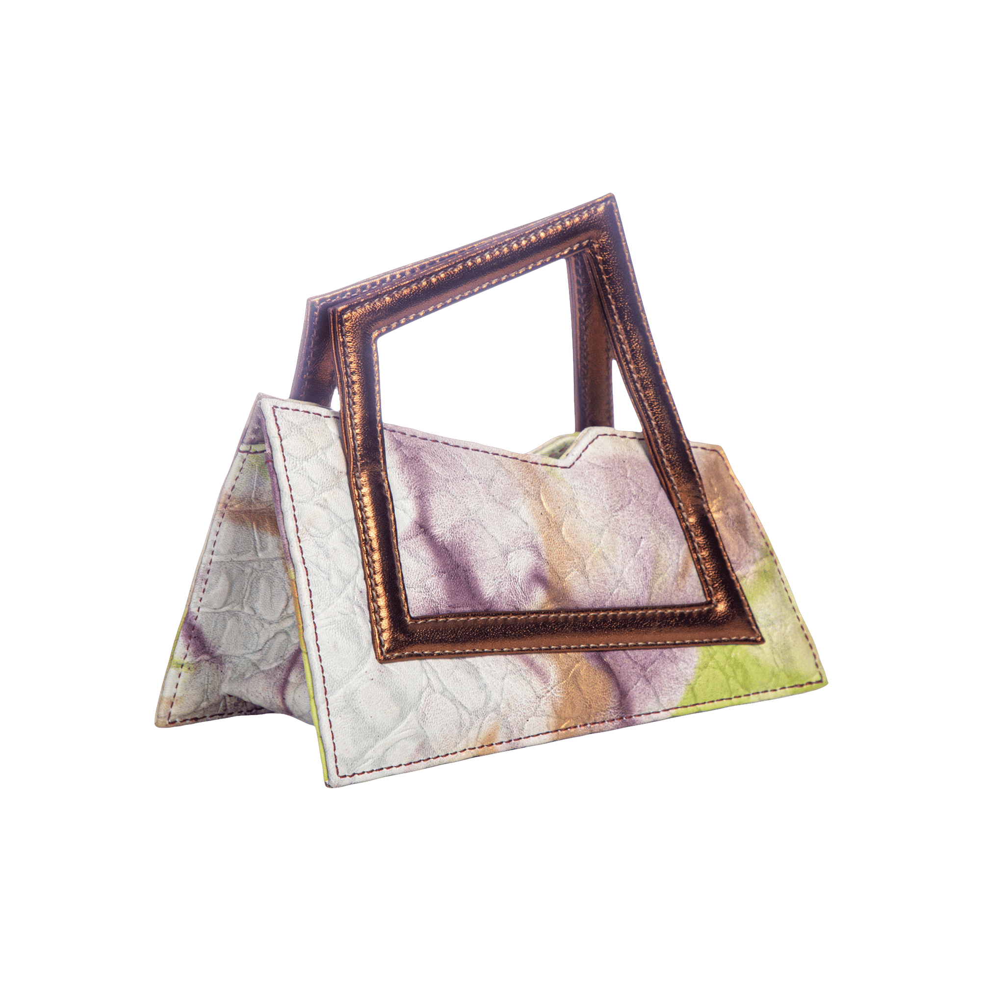 Jari'aa - Aubergine - Square Top Handle Bag made by ALIEL