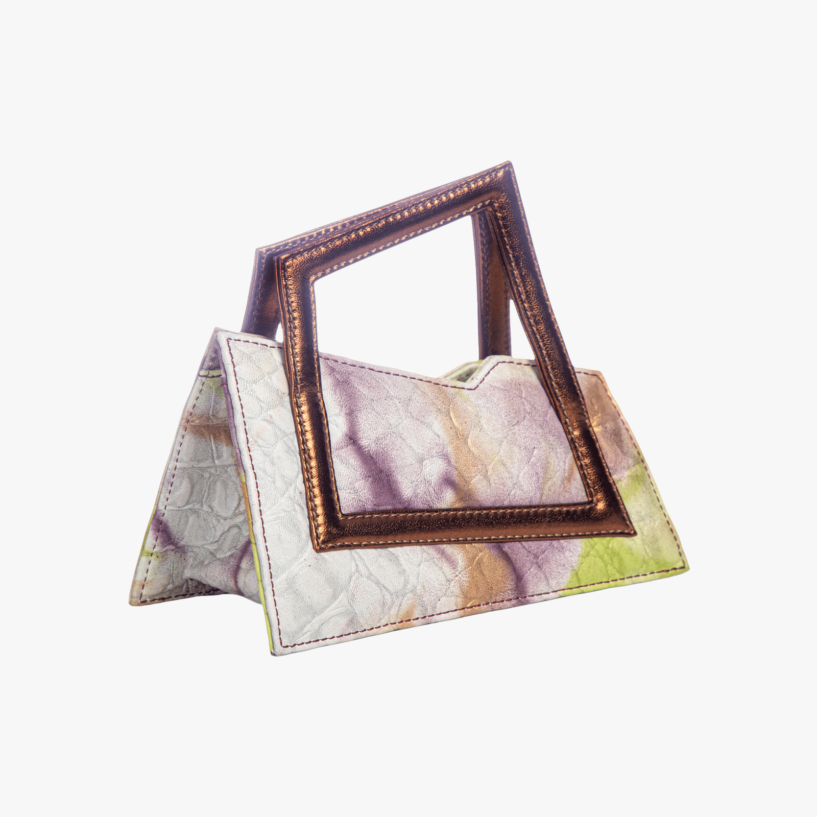 Jari'aa - Aubergine - Square Top Handle Bag made by ALIEL