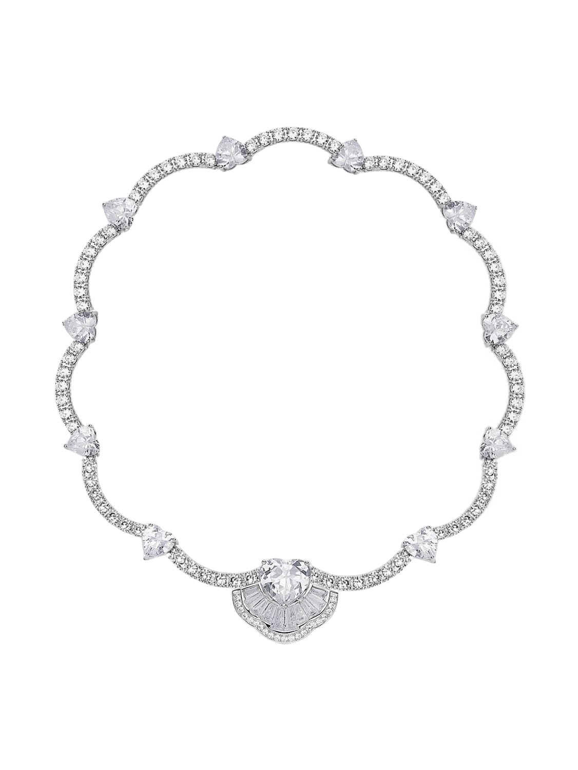 Emilia Heart Necklace (White) (Final Sale) in Silver made by Nana Jacqueline