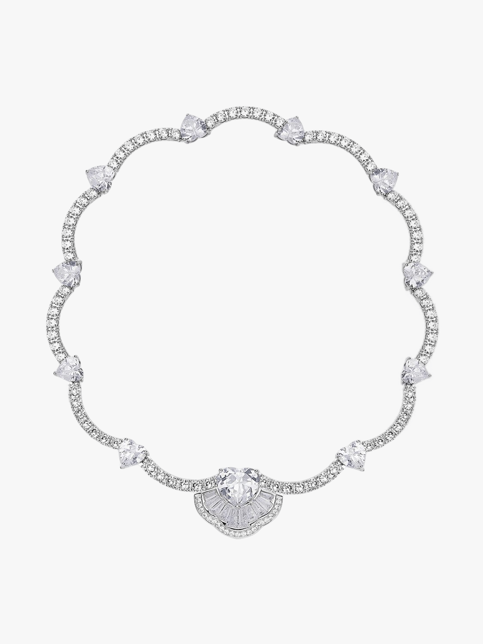 Emilia Heart Necklace (White) (Final Sale) in Silver made by Nana Jacqueline