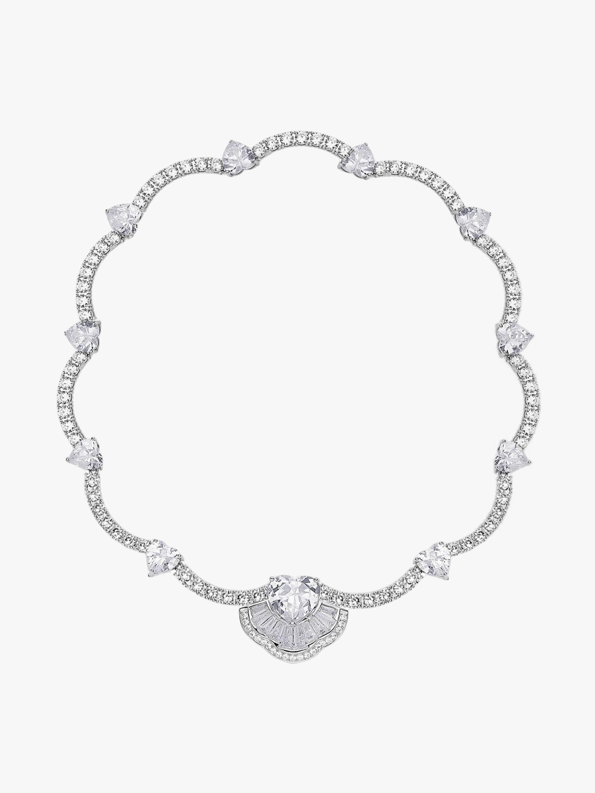 Emilia Heart Necklace (White) (Final Sale) in Silver made by Nana Jacqueline