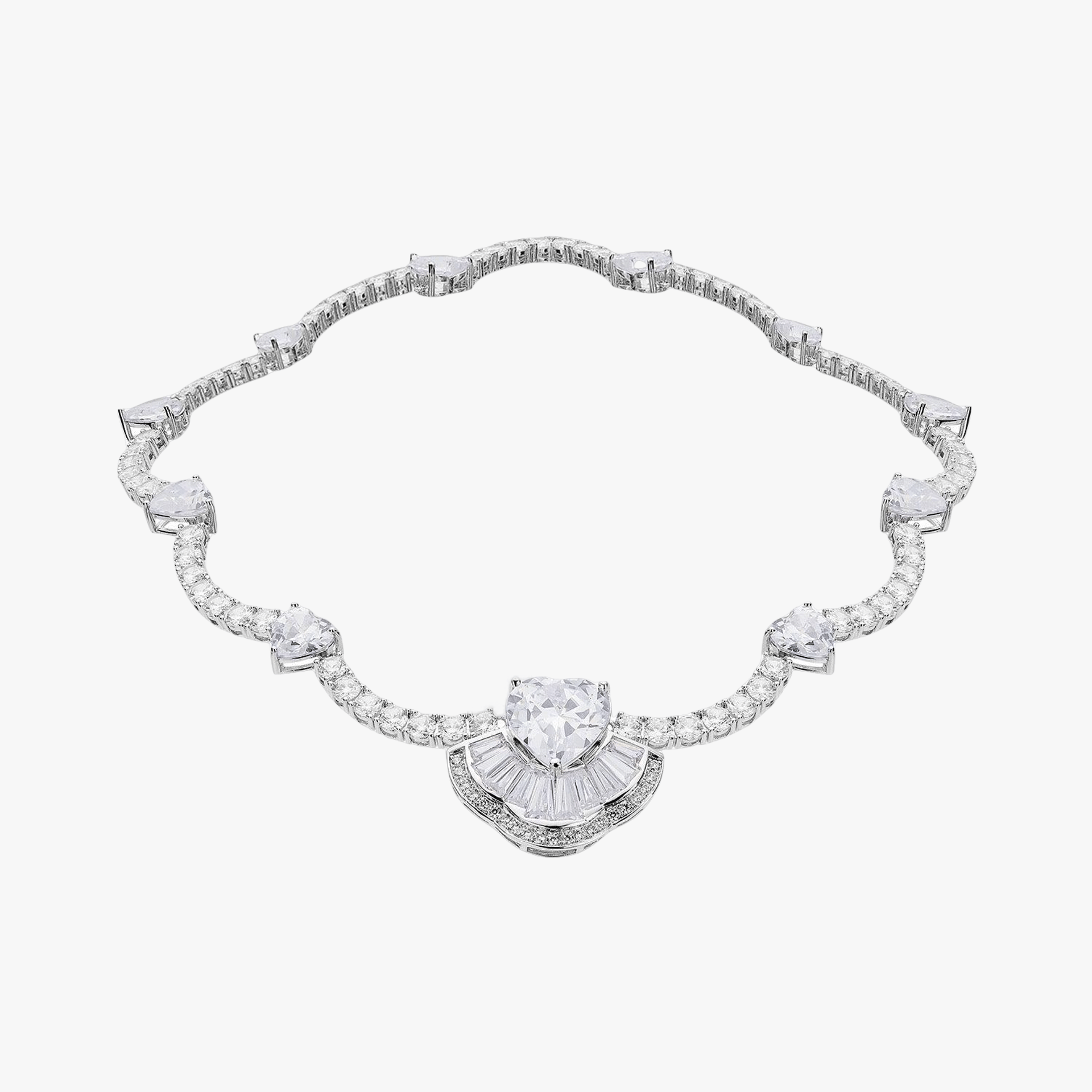 Emilia Heart Necklace (White) (Final Sale) in Silver made by Nana Jacqueline