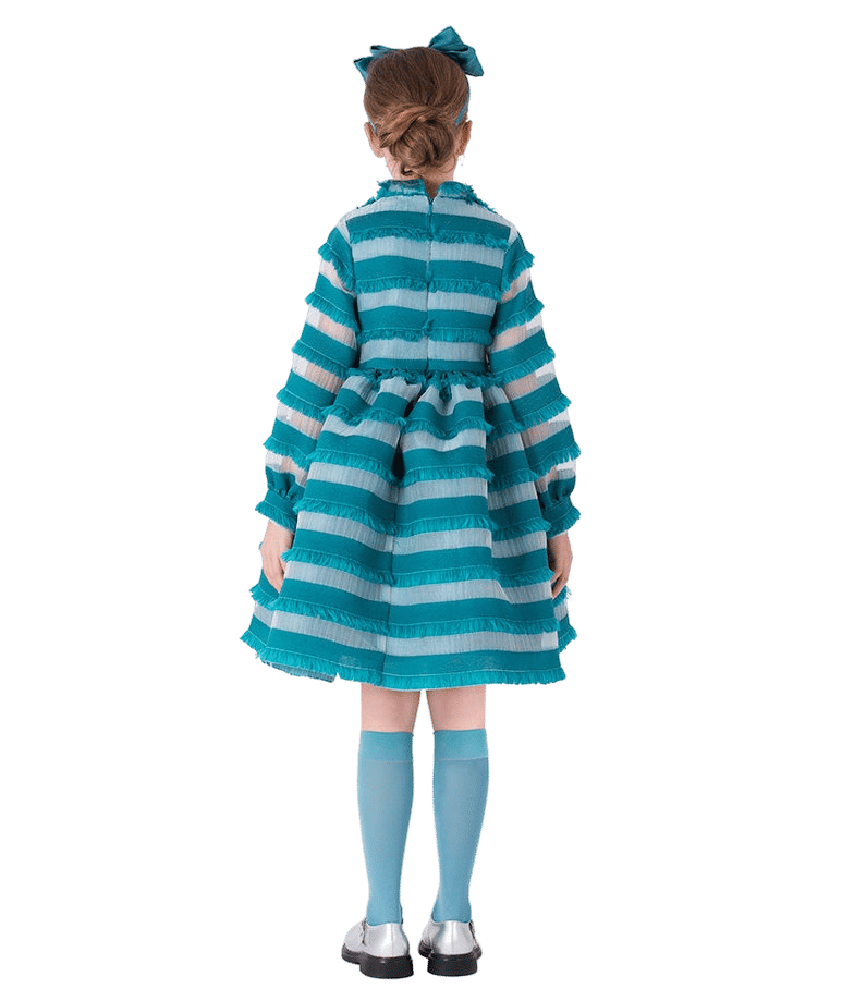 Feather Stripes Girls Dress made by Mama Luma