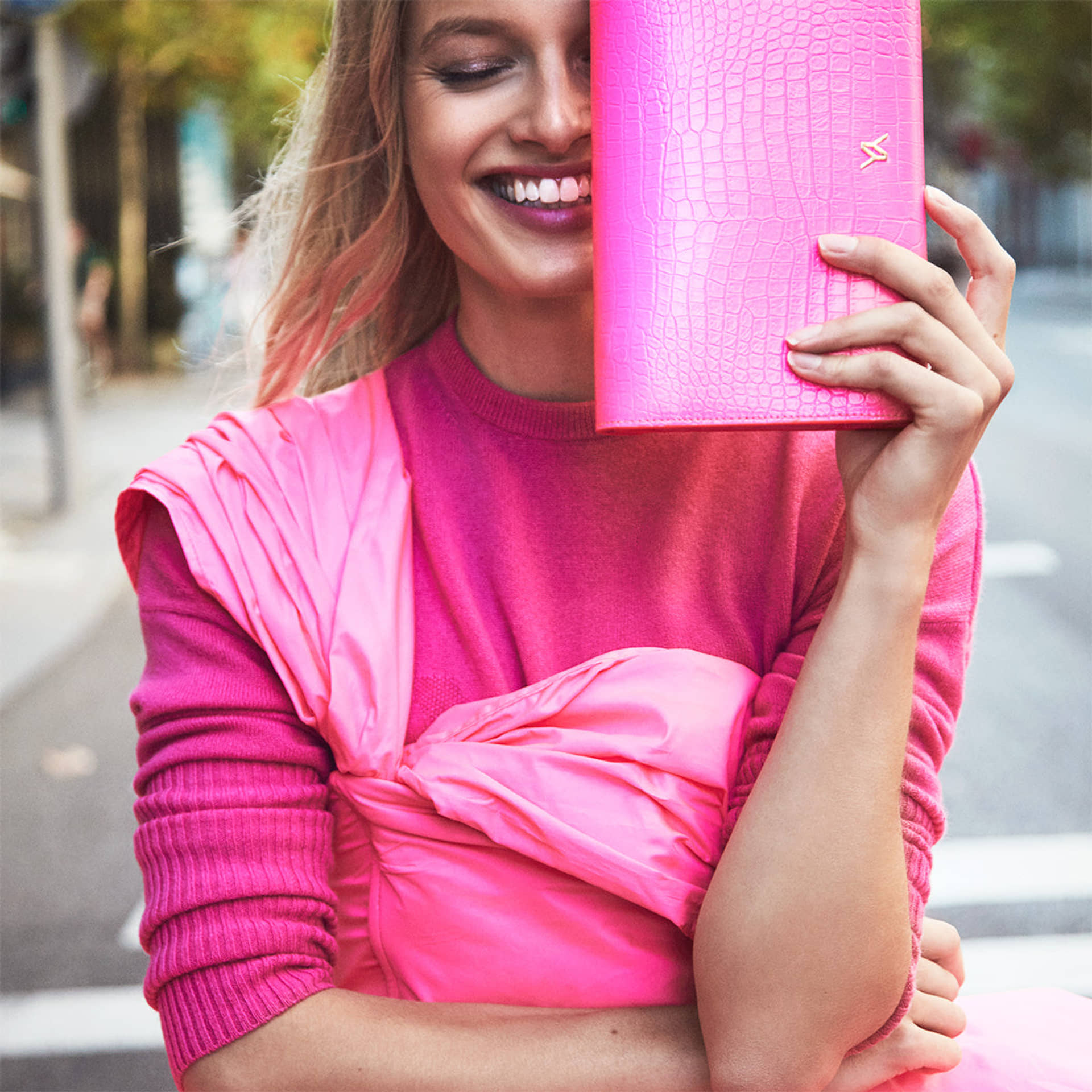 Boxy Sweater With YY Logo Fuchsia made by YLIANA YEPEZ