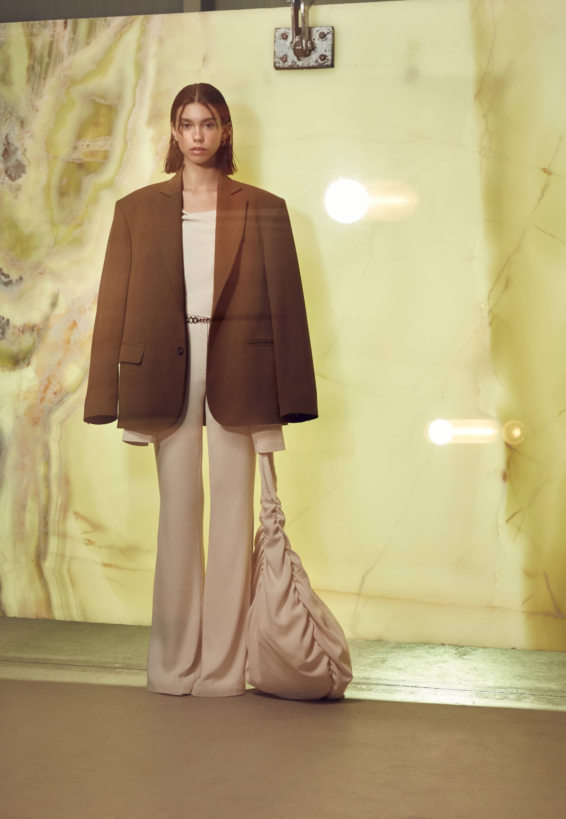 Boxy Oversize Blazer in Khaki made by Nazli Ceren